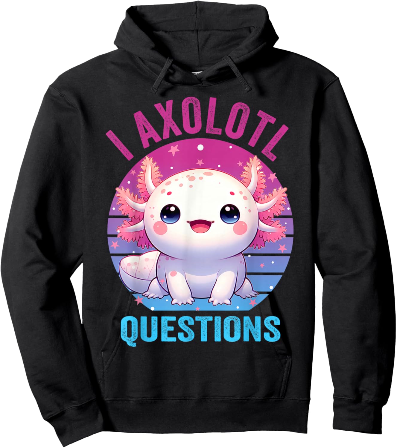I Axolotl Questions Kids Funny Cute Axolotl Retro Vintage Hoodie - Hoodie | Black