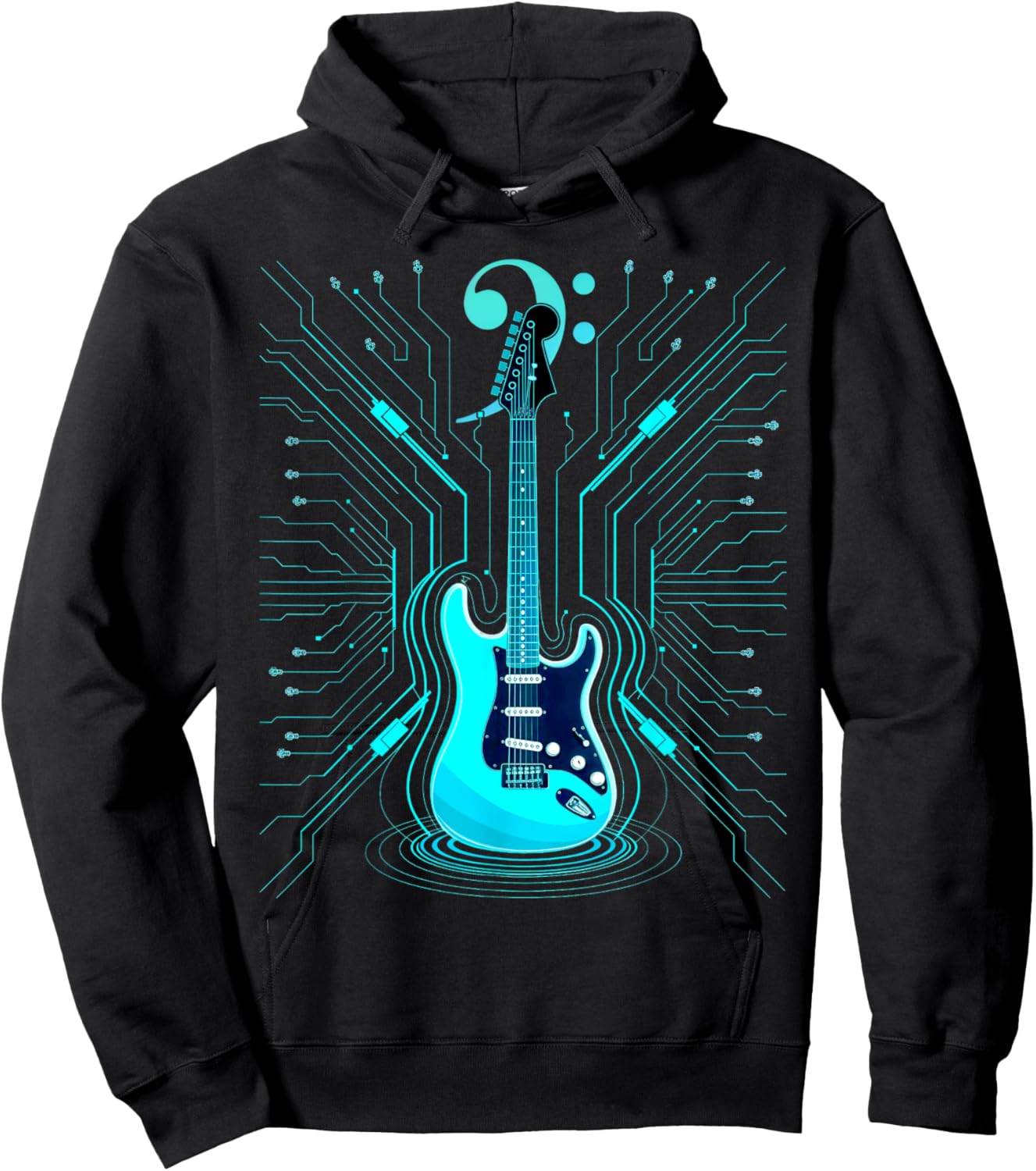 Bass with Clef for Bassists & Bass Player Hoodie - Hoodie | Black