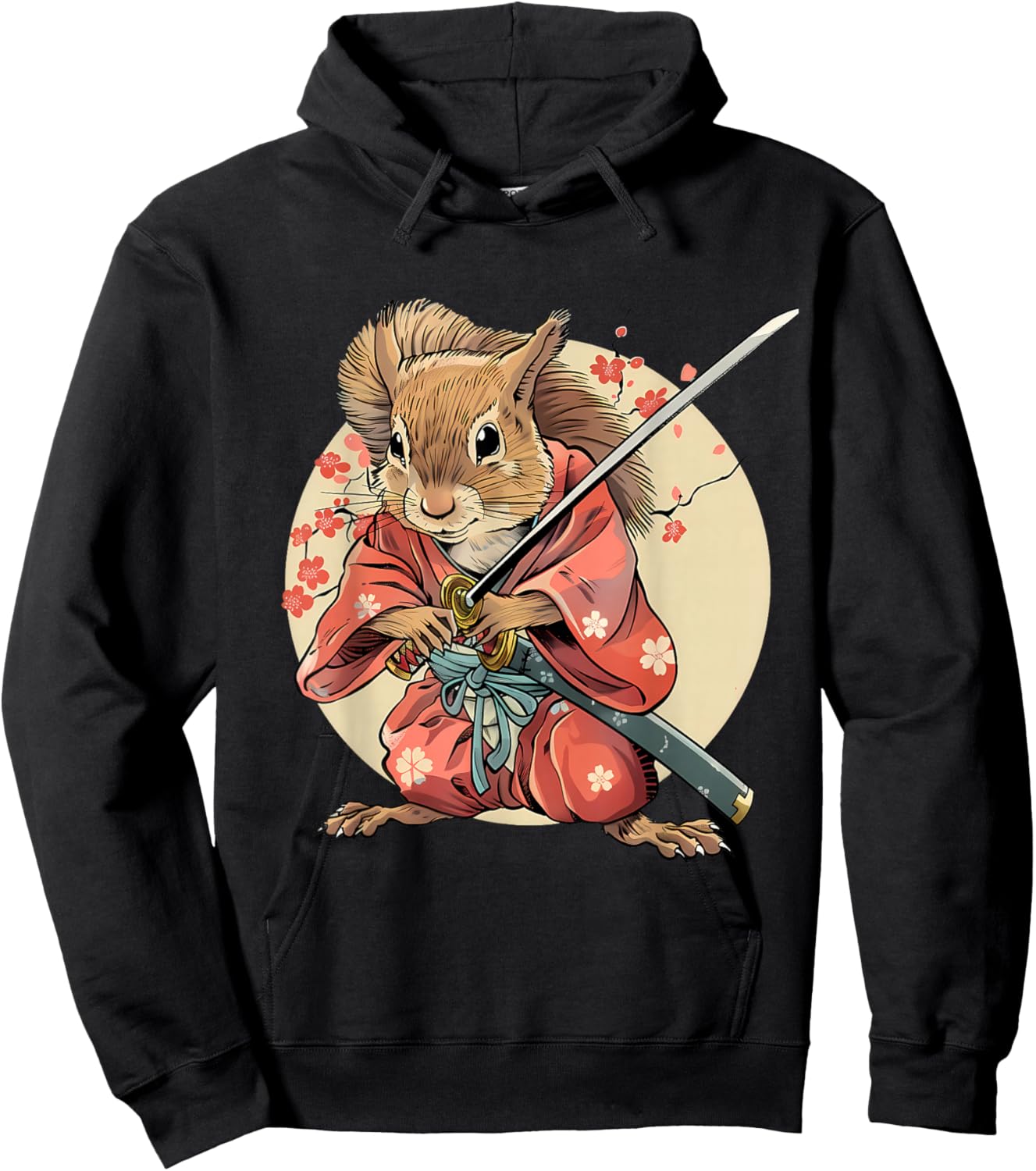 Japanese Warrior Samurai Squirrel Japanese Ninja Squirrel Hoodie - Hoodie | Black