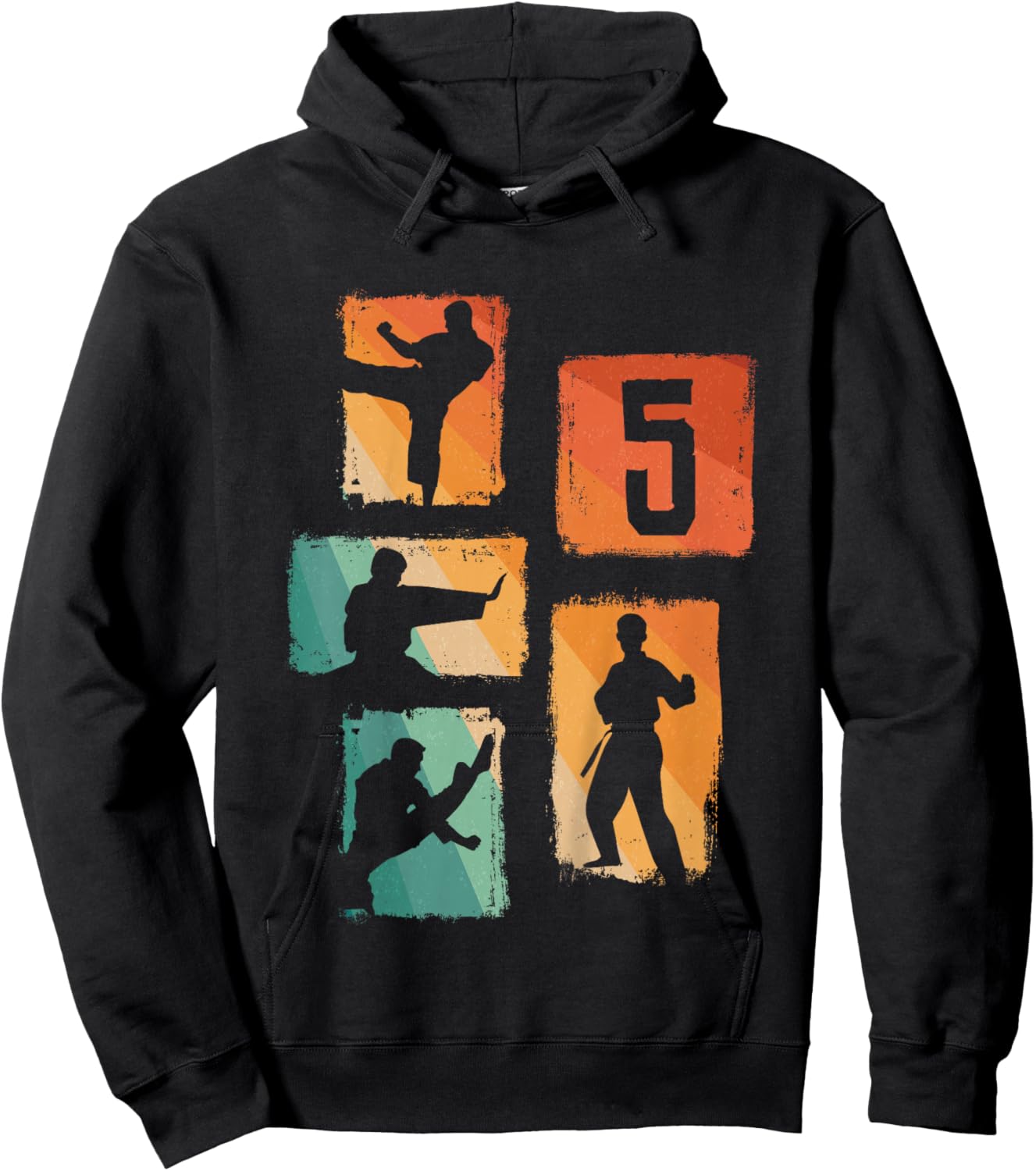 5th Birthday Karate Taekwondo 5 Years Old Boy Martial Arts Hoodie - Hoodie | Black