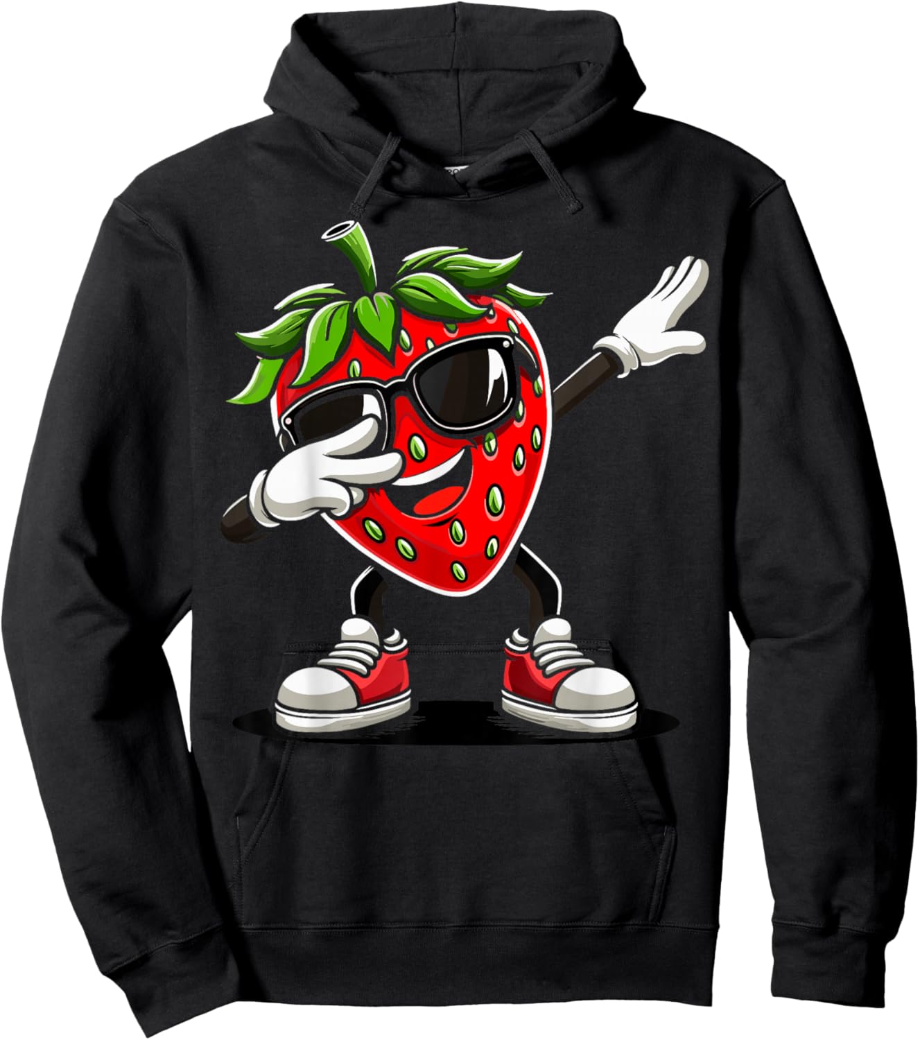 Funny Dabbing Strawberry Summer Fruit Lover Hoodie - Hoodie | Black