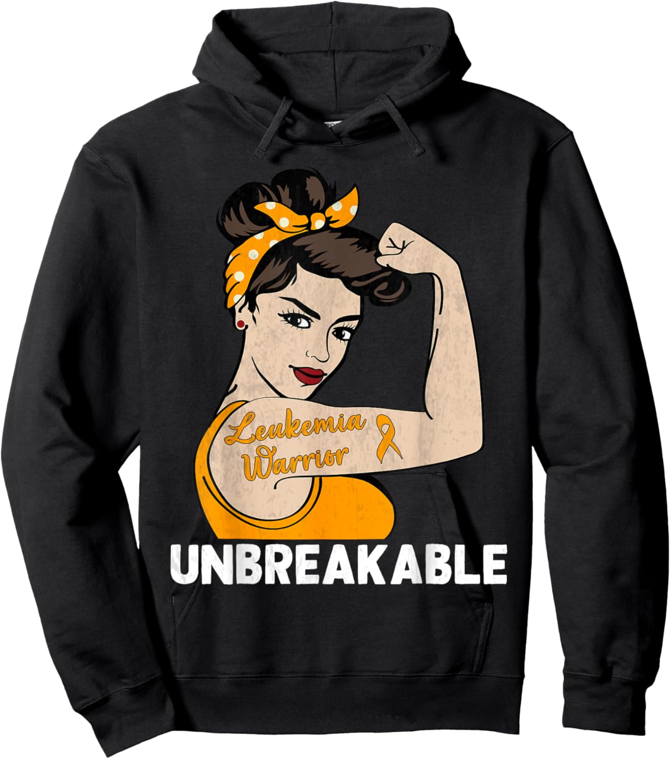 Leukemia Warrior Women Mom Daughter Unbreakable Awareness Hoodie - Hoodie | Black