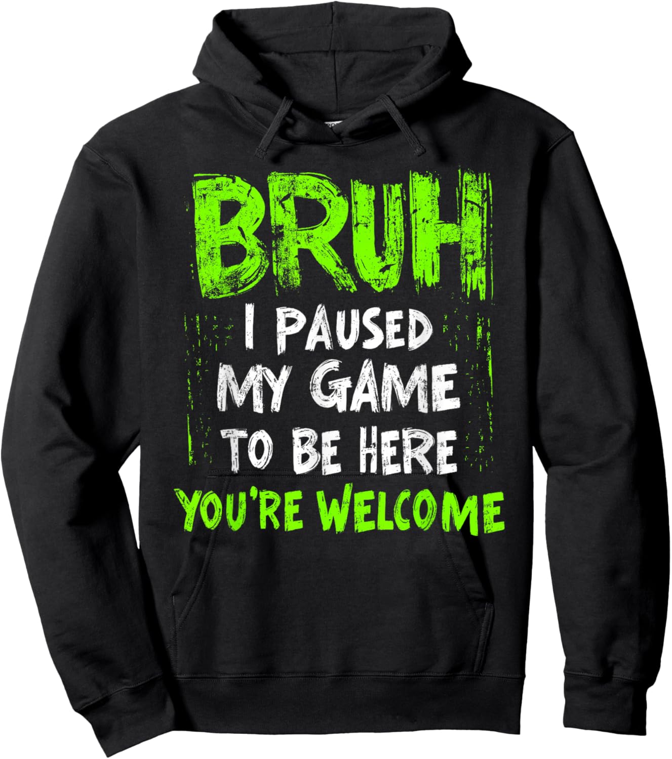 Funny Video Gamer Bruh I Paused My Game Teen Boys Gaming Hoodie - Hoodie | Black