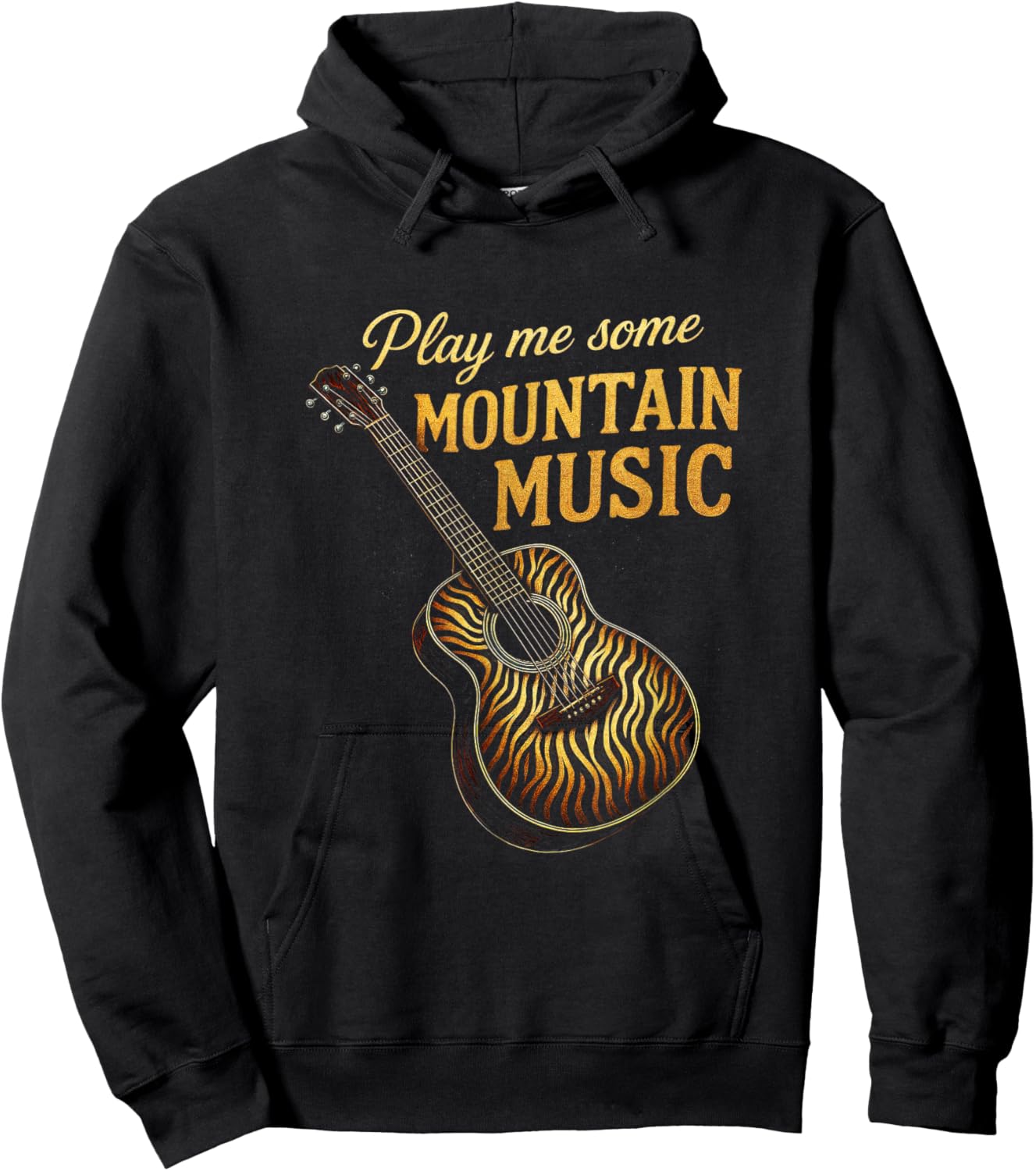 Play Me Some Mountain Music - Country Guitar Western Hoodie - Hoodie | Black