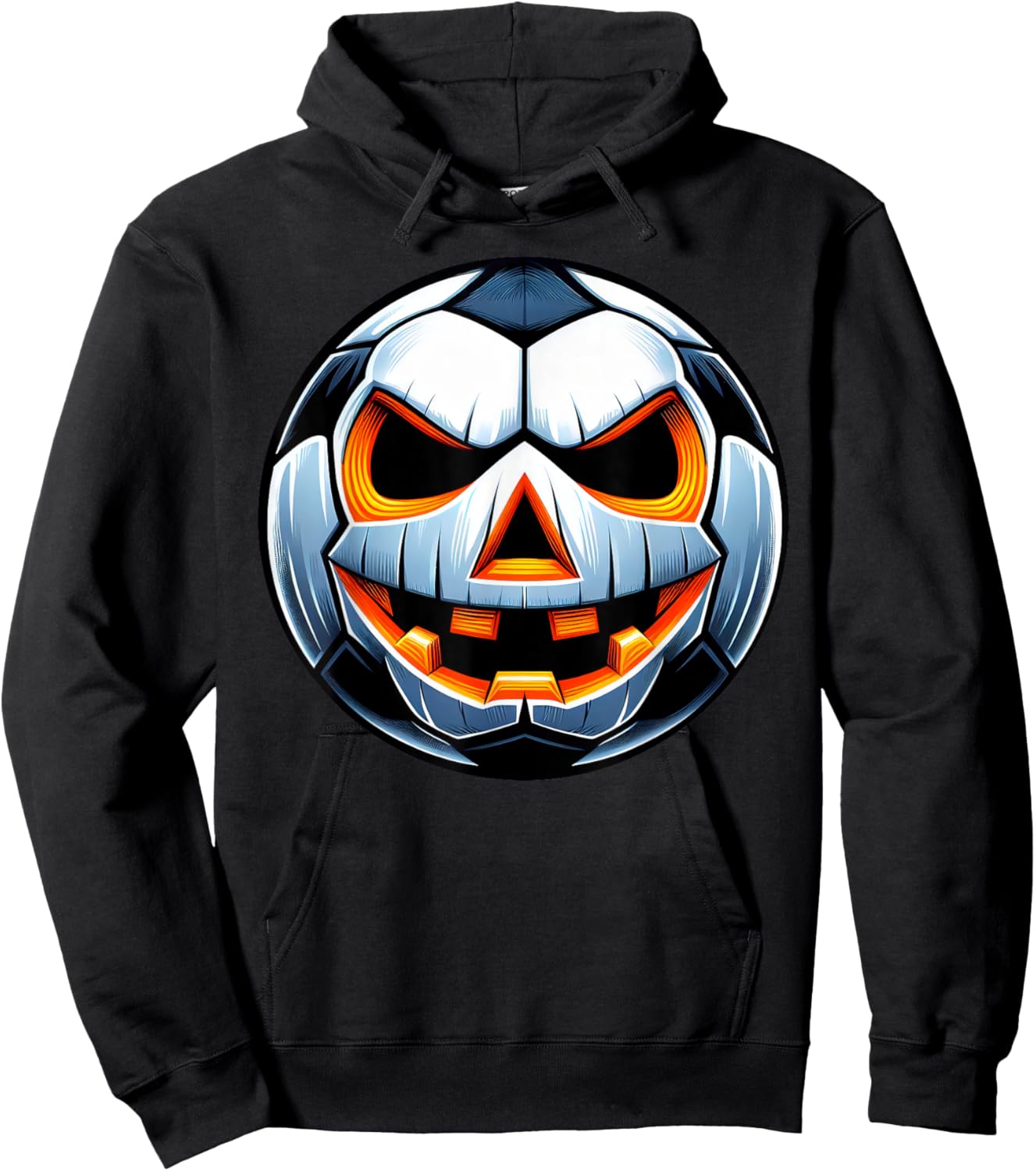 Funny Halloween Jack O Lantern Soccer Player Coach Pitcher Hoodie - Hoodie | Black