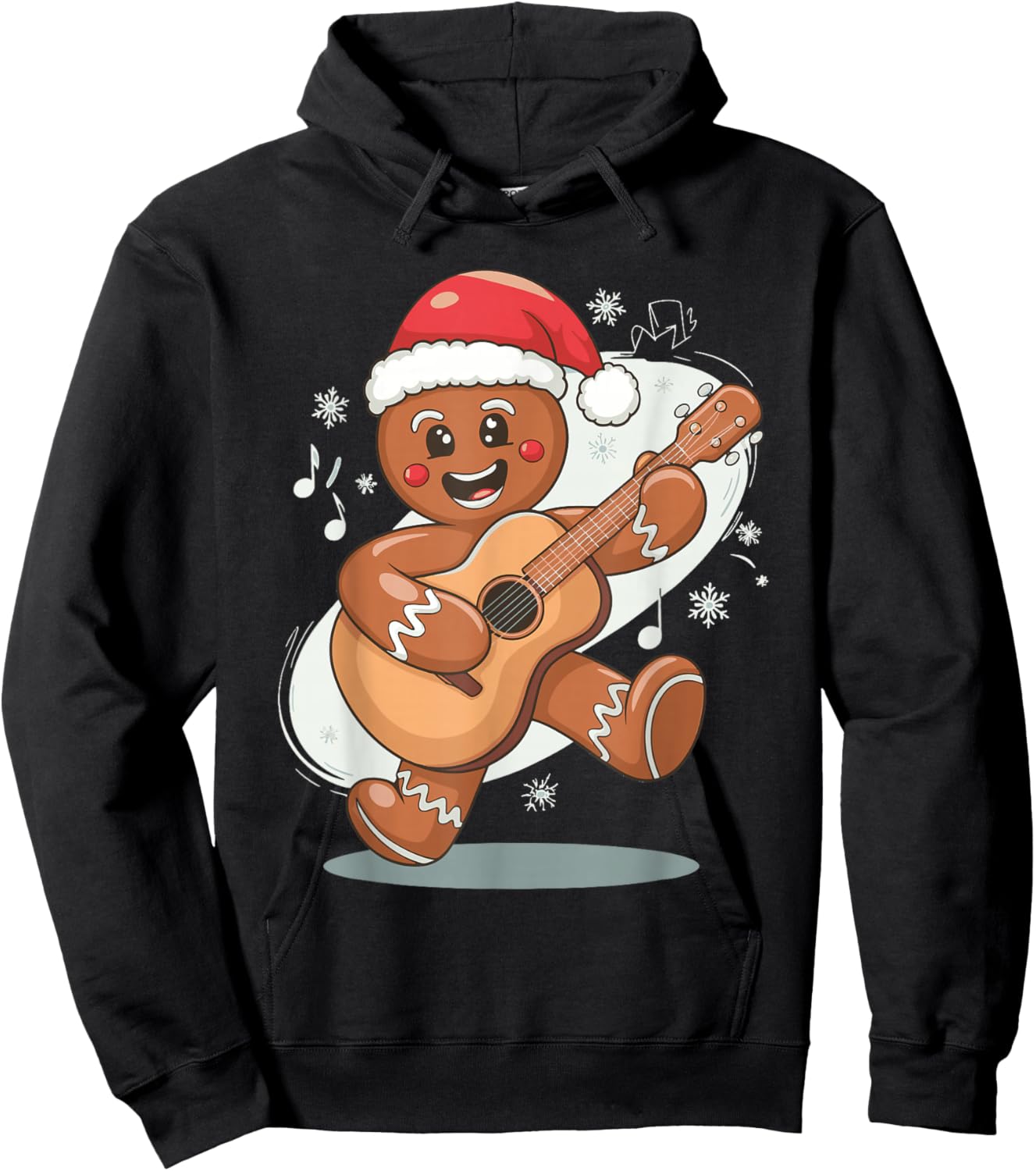 Gingerbread Playing Guitar Hoodie - Hoodie | Black