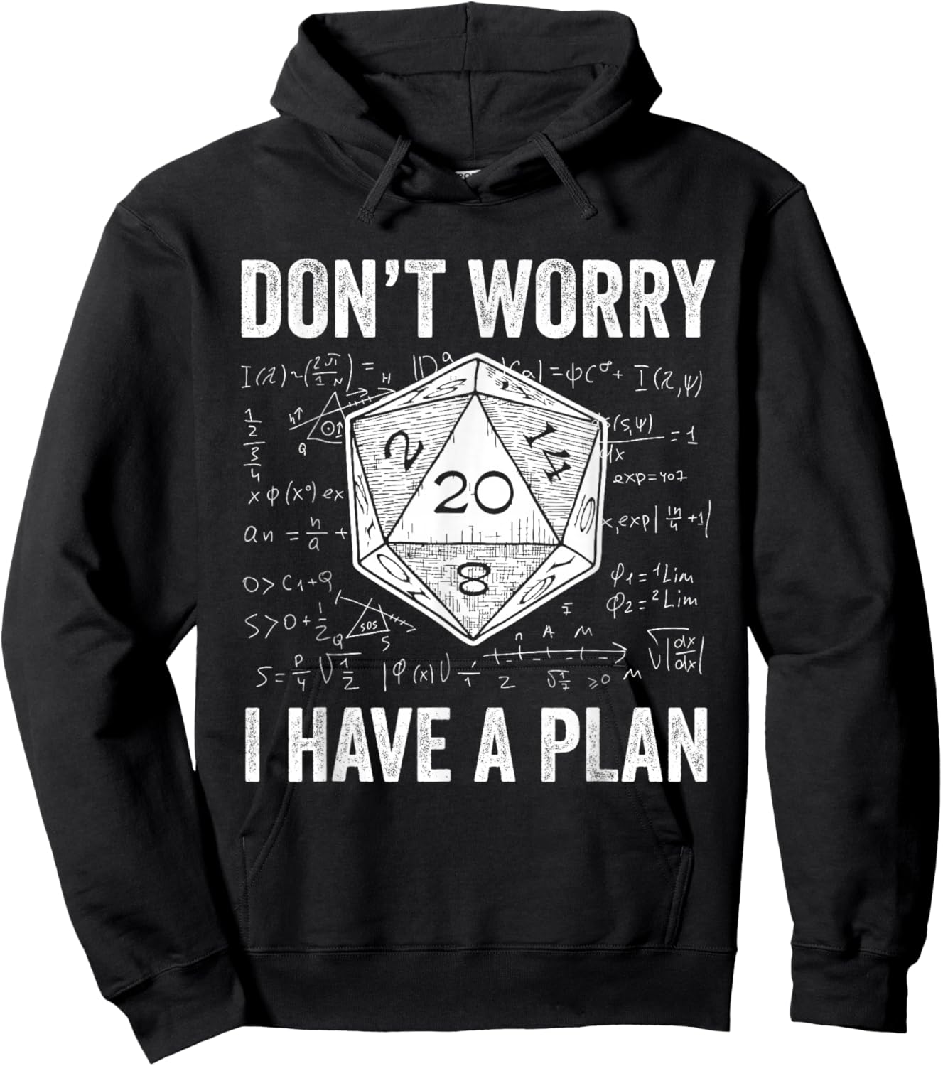Dont Worry I Have A Plan Funny D20 Dice Math RPG Gamer Humor Hoodie - Hoodie | Black