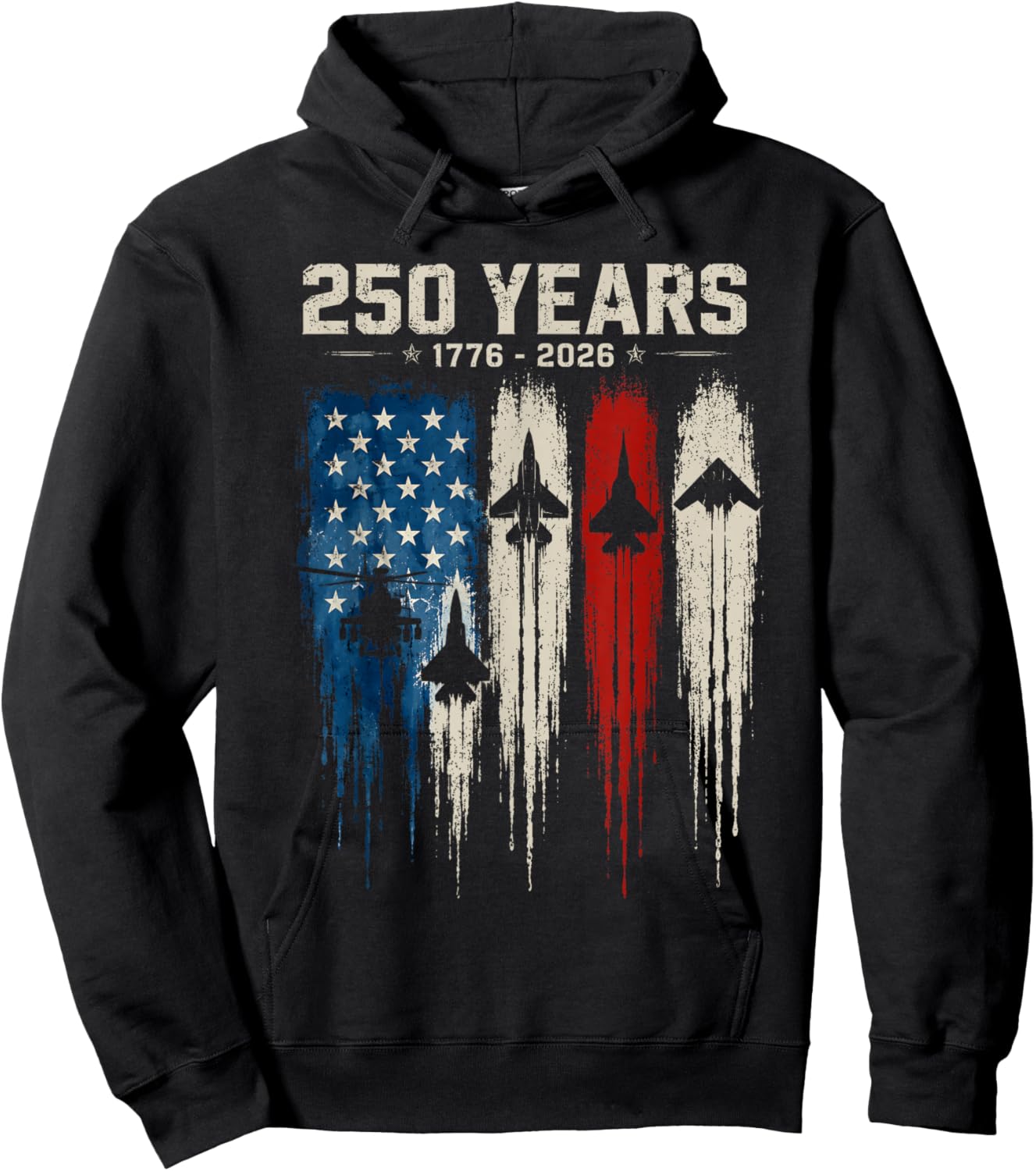 250th American 250 Anniversary USA 250 Years 4th July 2026 Hoodie - Hoodie | Black