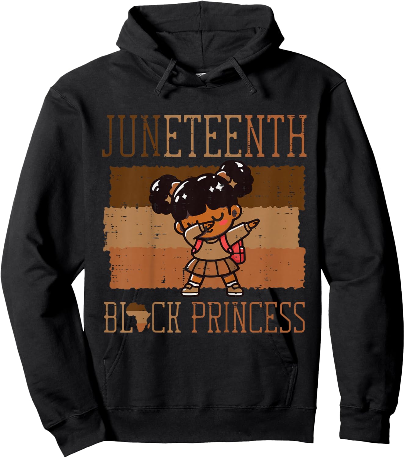 Kids Juneteenth Black Princess Black African June 19th Girls Kids Hoodie - Hoodie | Black