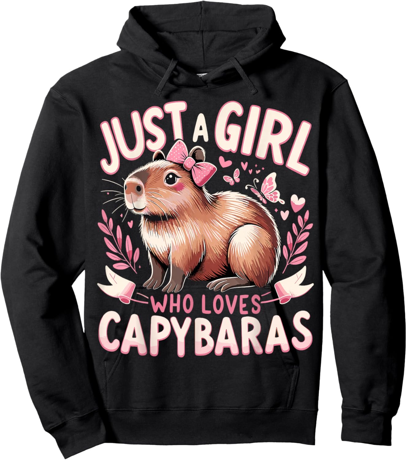 Capybara Just a Girl who Loves Capybaras Hoodie - Hoodie | Black