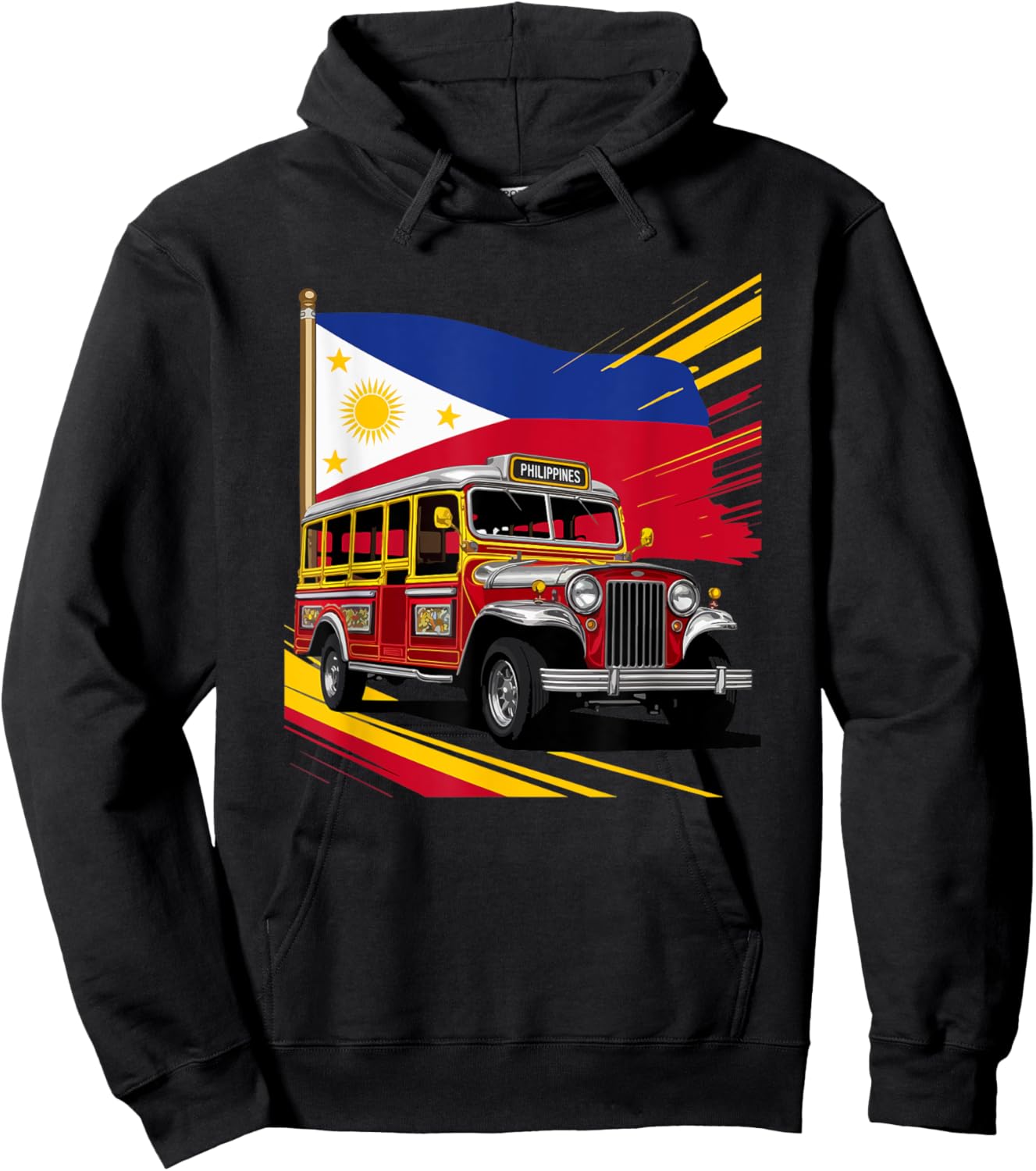 Philippines Flag Proud Filipino Souvenir Philippines Jeepney Hoodie - Hoodie | Black