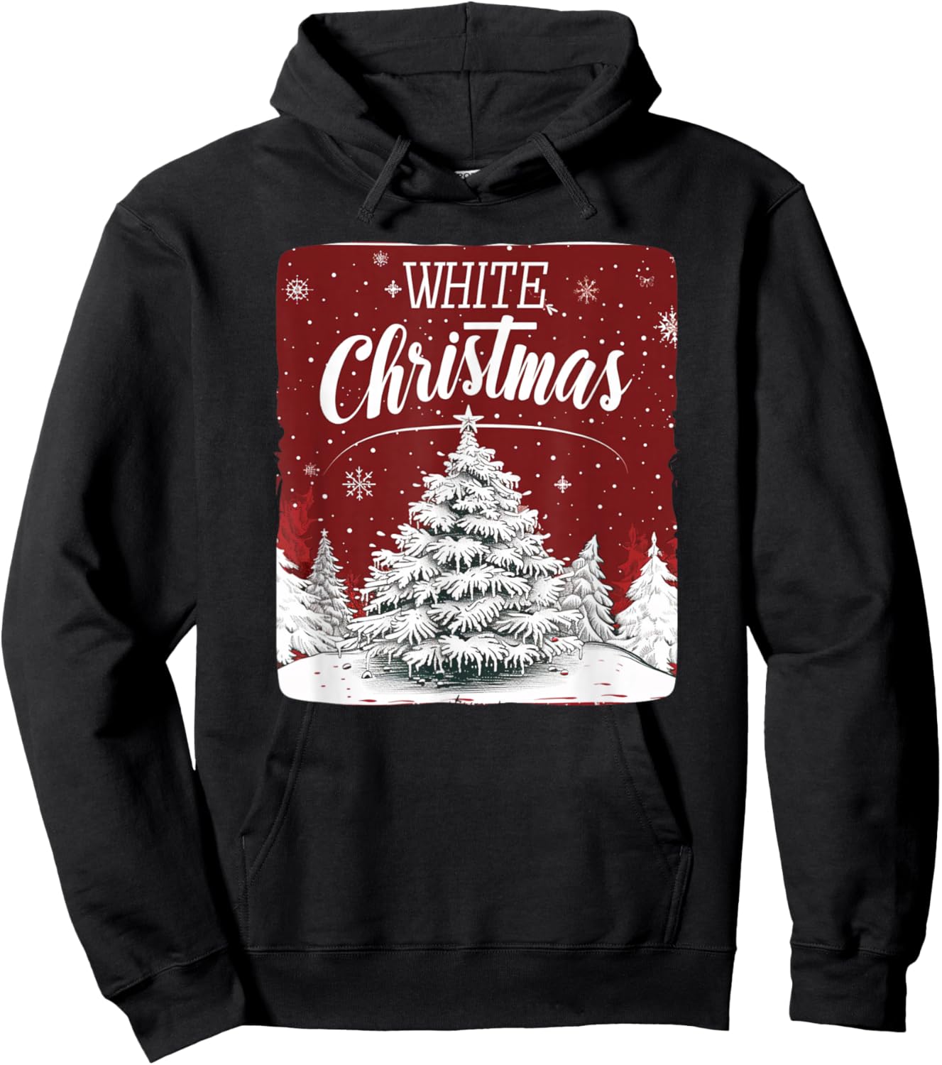 White Christmas with pretty nice Xmas Tree Outfit Hoodie - Hoodie | Black