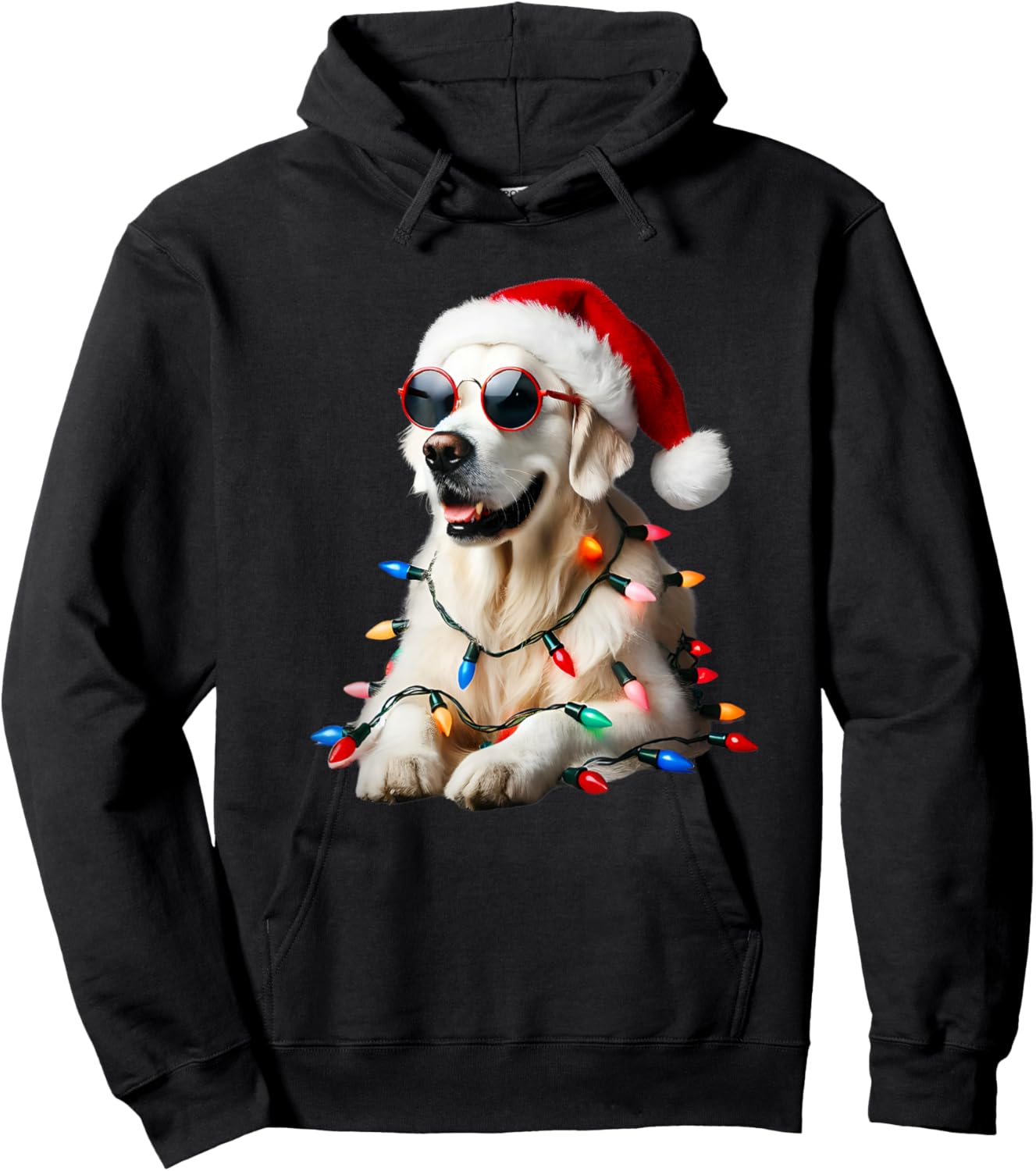 Christmas English Cream Golden Retriever Mom Dog Puppy Xmas Hoodie - Hoodie | Black