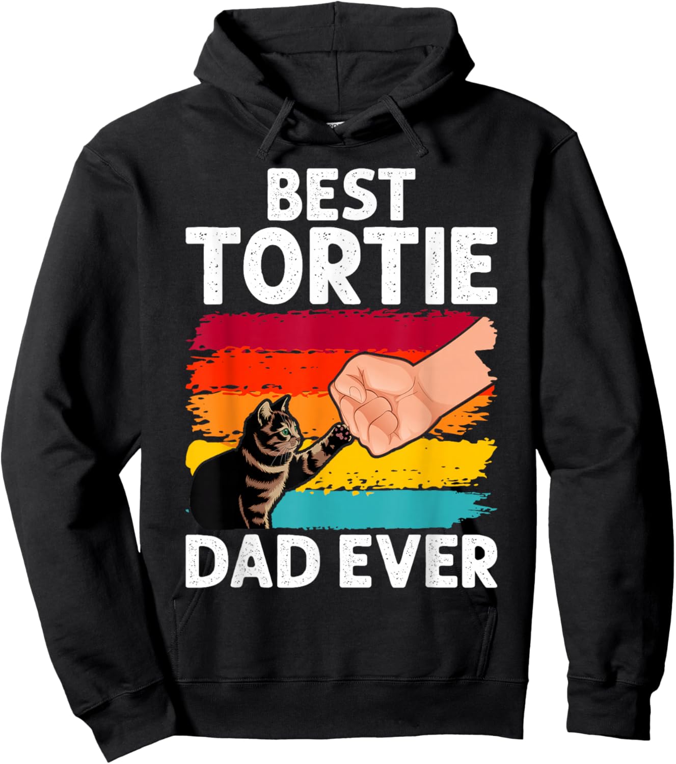 Best Tortie Dad Tortoiseshell Owner Cat Lover Hoodie - Hoodie | Black