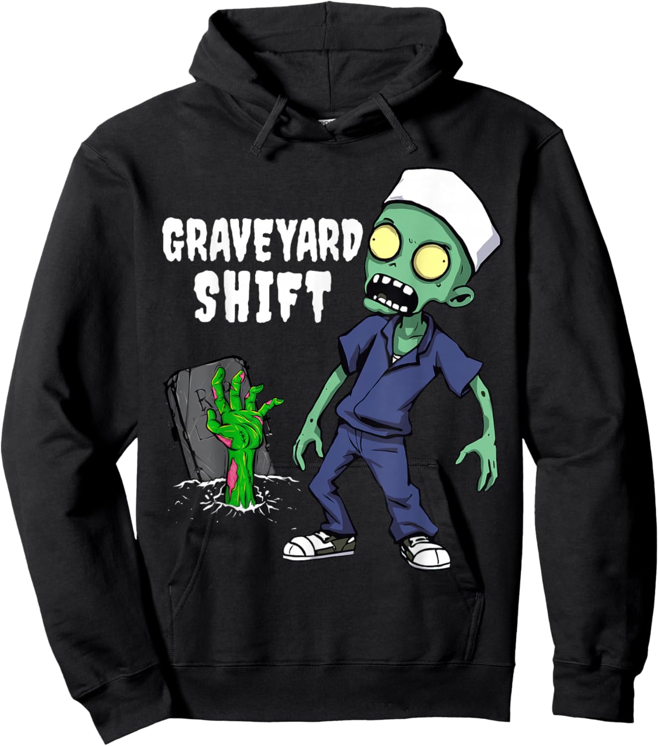Graveyard Shift Funny Zombie Night Shift Hoodie - Hoodie | Black
