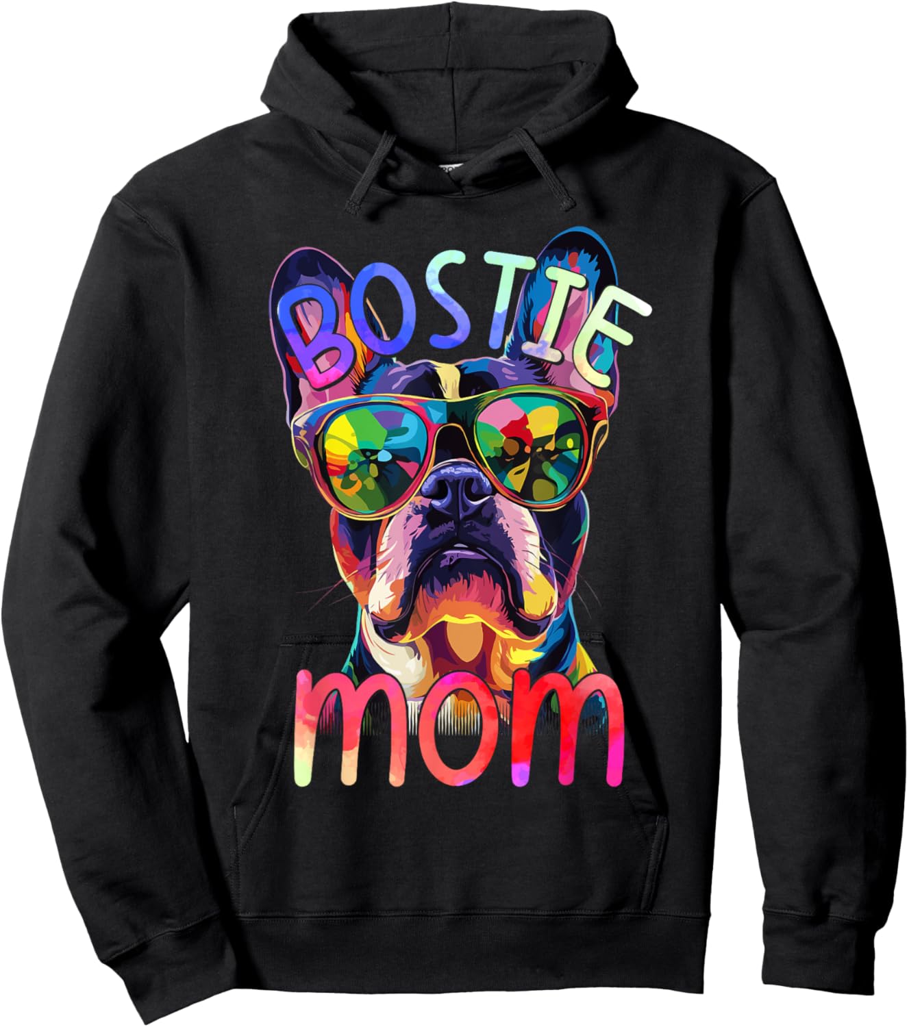 Boston Terrier Lovers Pop Art Boston Terrier Mom Hoodie - Hoodie | Black