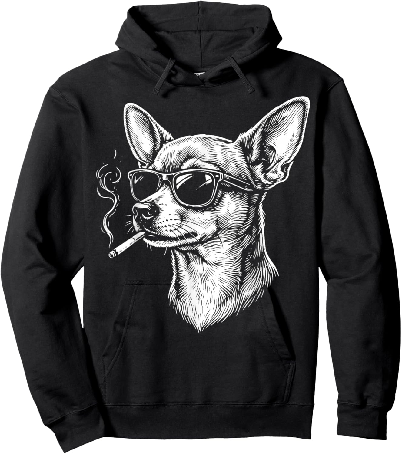 Chihuahua Fumer Cigarette Hoodie - Hoodie | Black