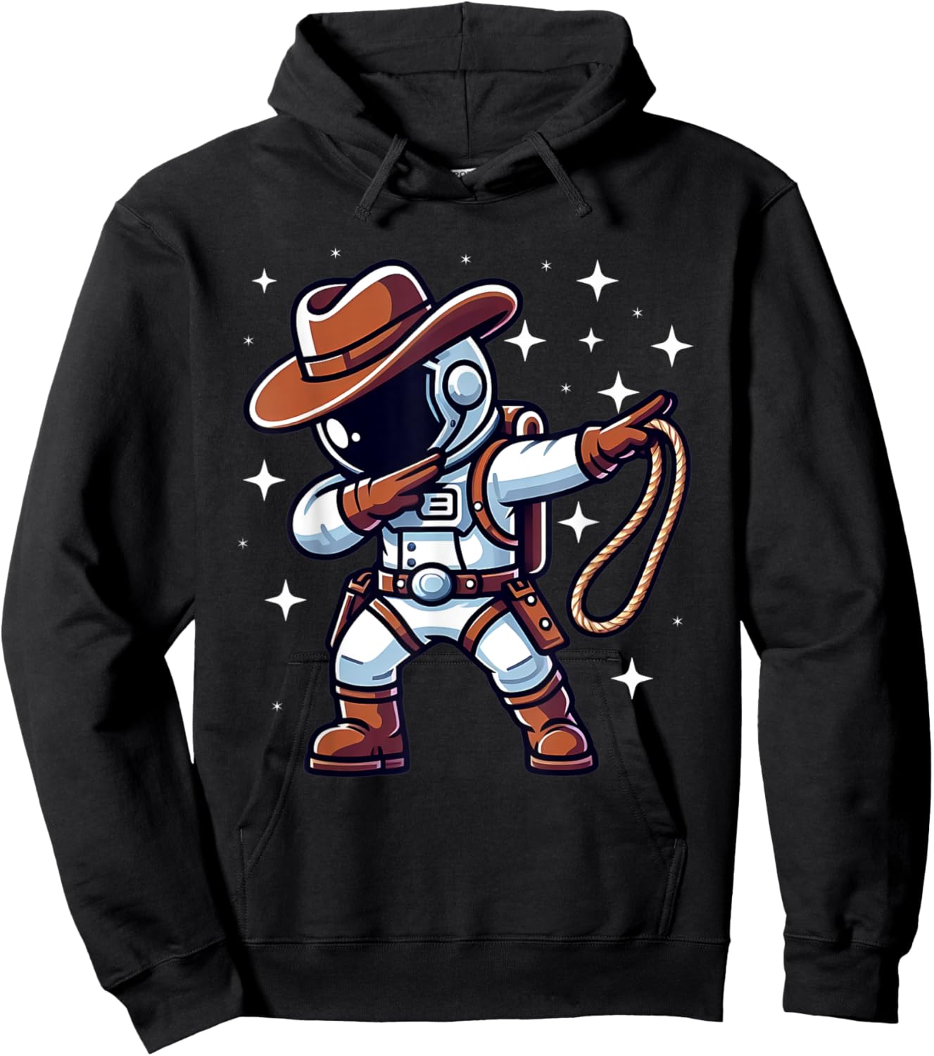 Dabbing Astronaut Cowboy Space Halloween Costume Men Kids Hoodie - Hoodie | Black