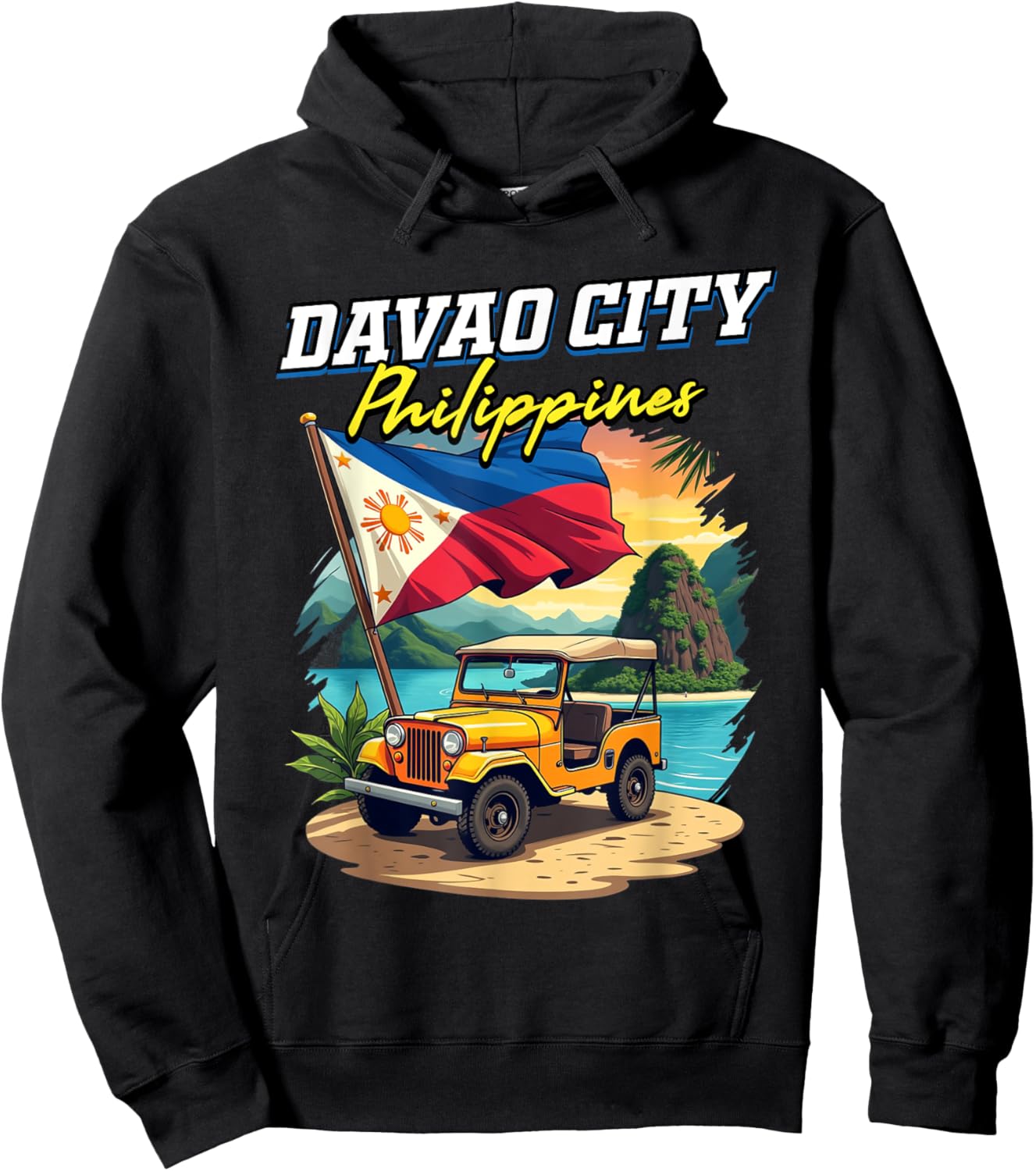 Davao City Philippines Travel Vacation Filipino Souvenir Hoodie - Hoodie | Black