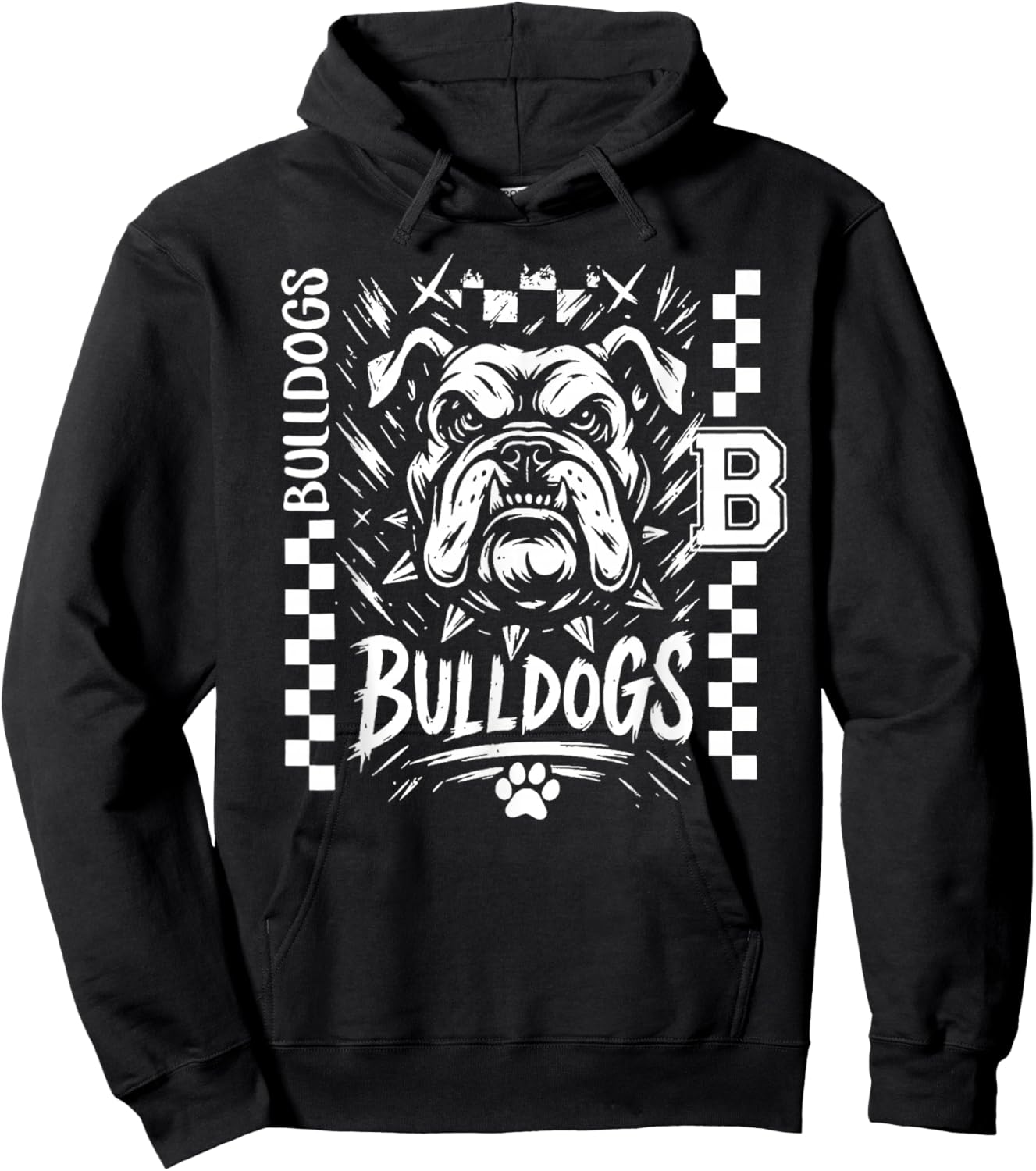 Vintage Bulldogs School Spirit Back to School Hoodie - Hoodie | Black