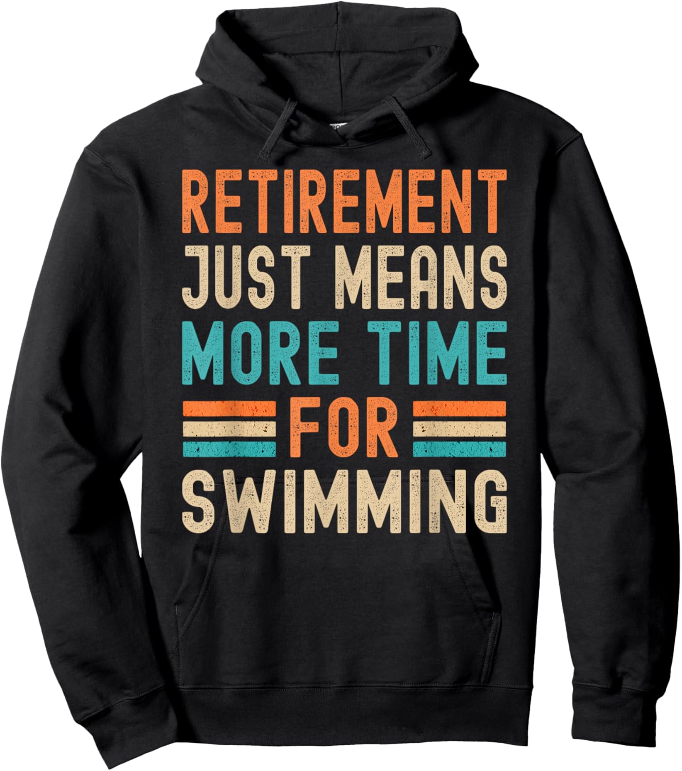 Vintage Retirement Means More Time for Swimming Retro Funny Hoodie - Hoodie | Black