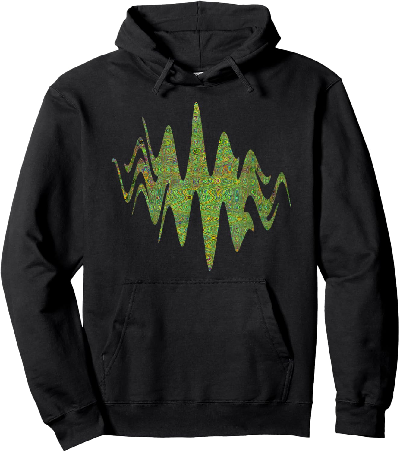 Retro abstrakte Chartreuse-grüne Schnörkellinien Hoodie - Hoodie | Black