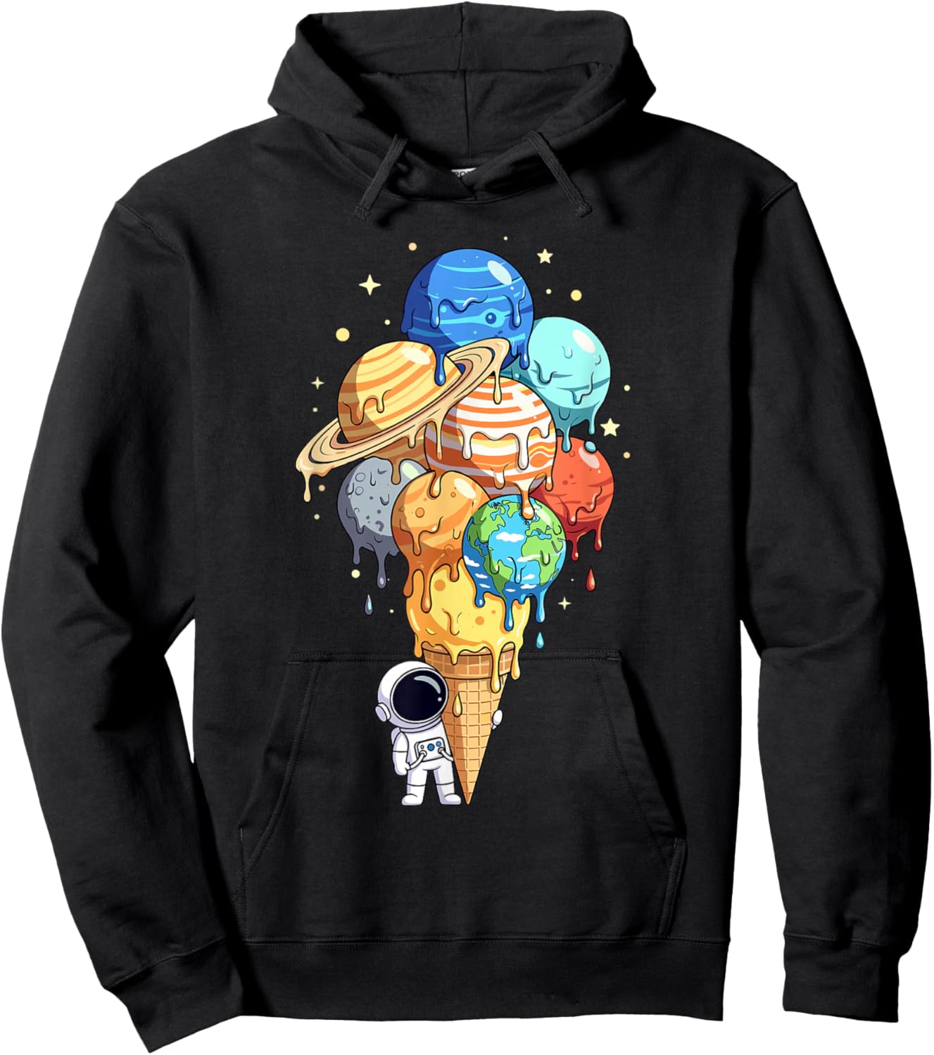 Astronaut Planets Ice Space Solar System Astronomy Hoodie - Hoodie | Black