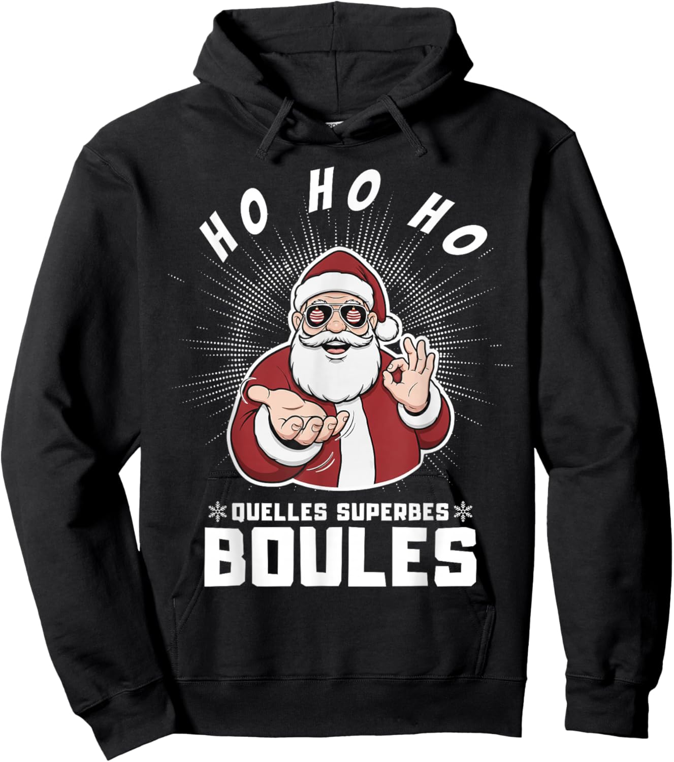 Men's Funny Christmas Santa Claus Baubles Hoodie - Hoodie | Black