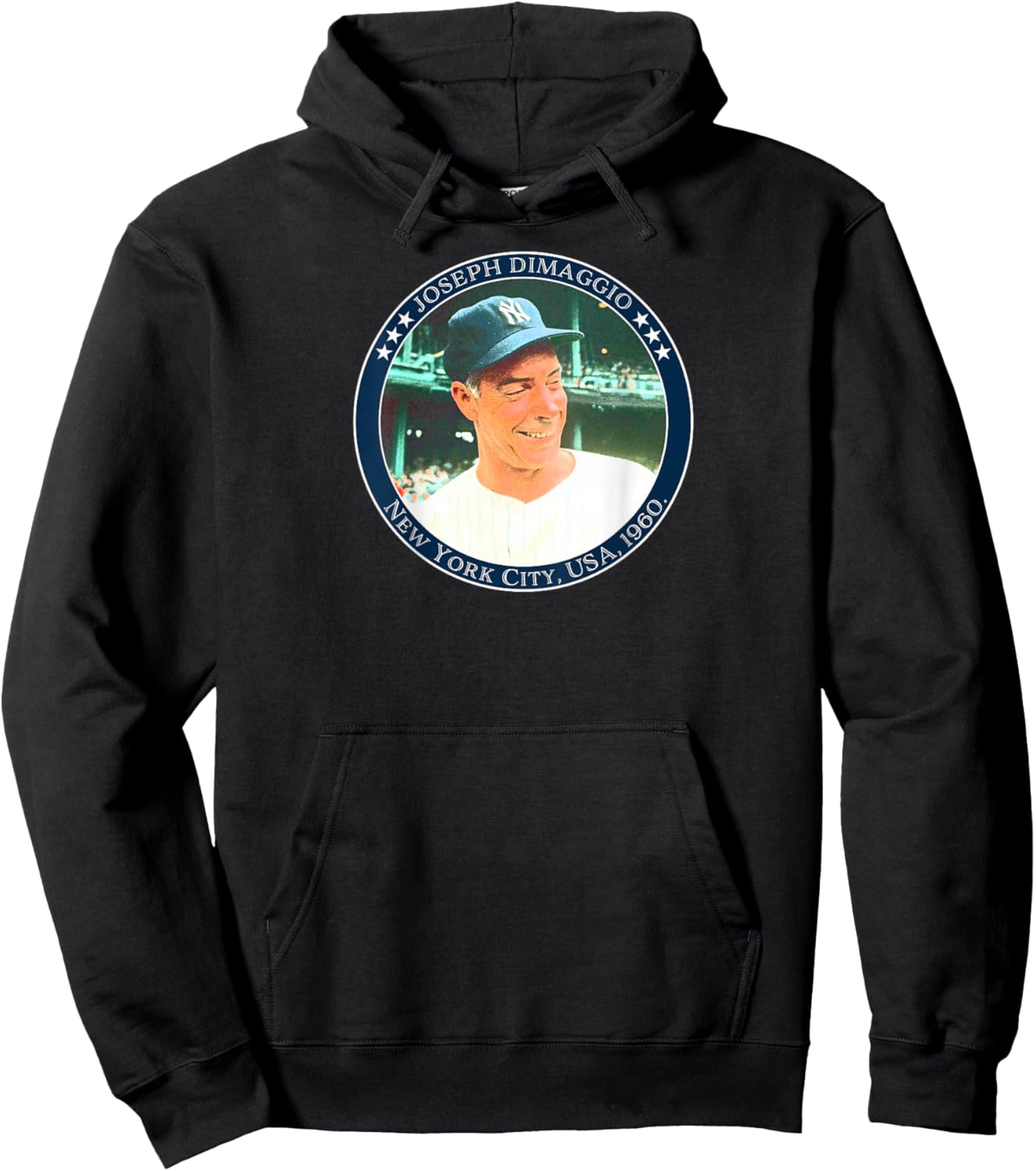 Joe DiMaggio_001_Back Printed Hoodie - Hoodie | Black