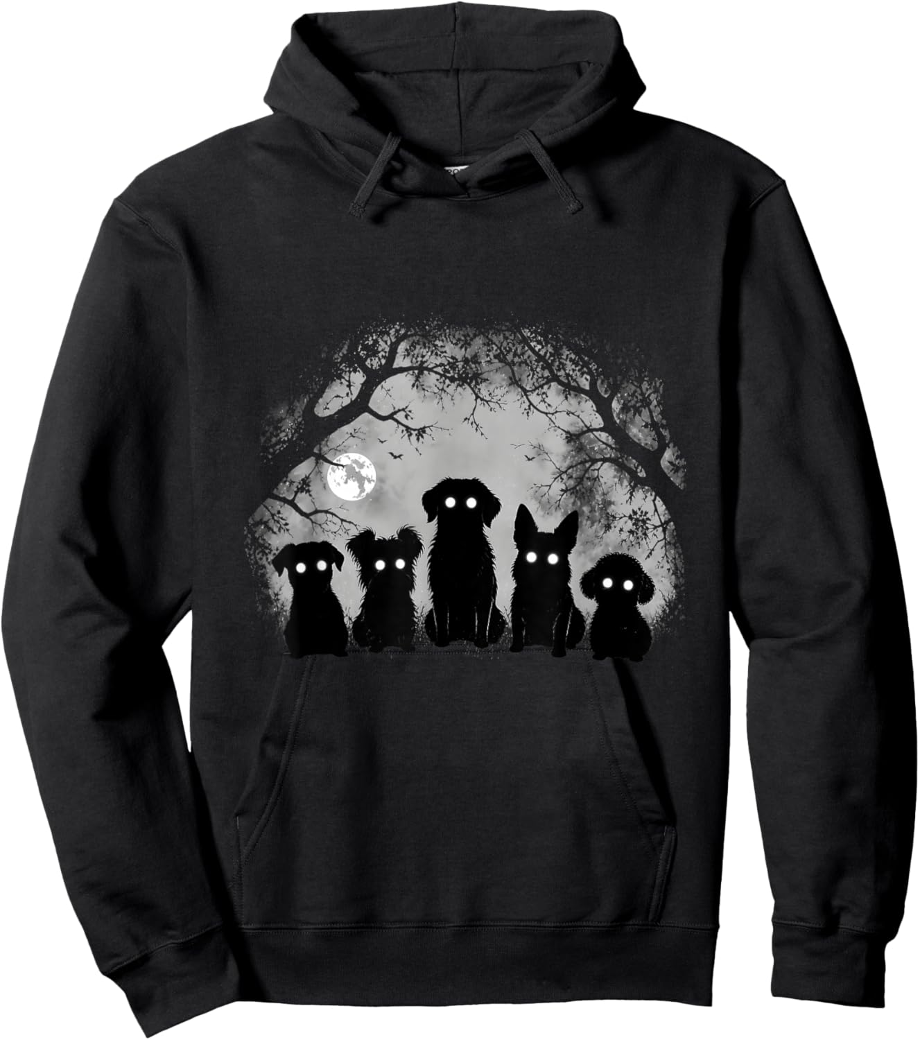 Creepy Funny Spooky Dog Alt Goth Grunge Horror Aesthetic Hoodie - Hoodie | Black