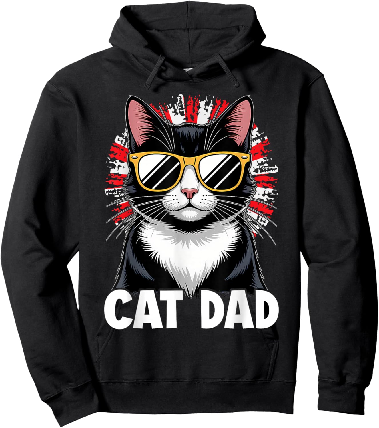 Tuxedo Cat Dad Hoodie - Hoodie | Black