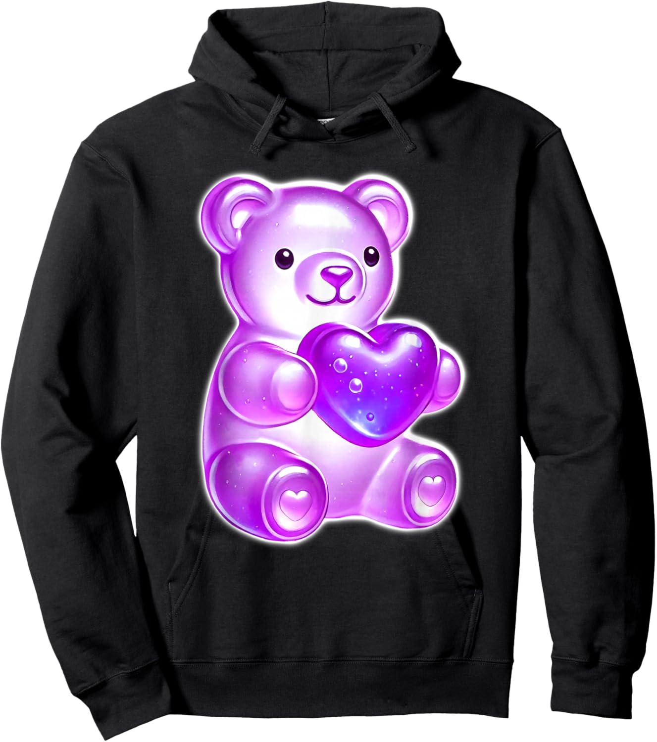 Gummy Bear Candy Heart Purple Hoodie - Hoodie | Black