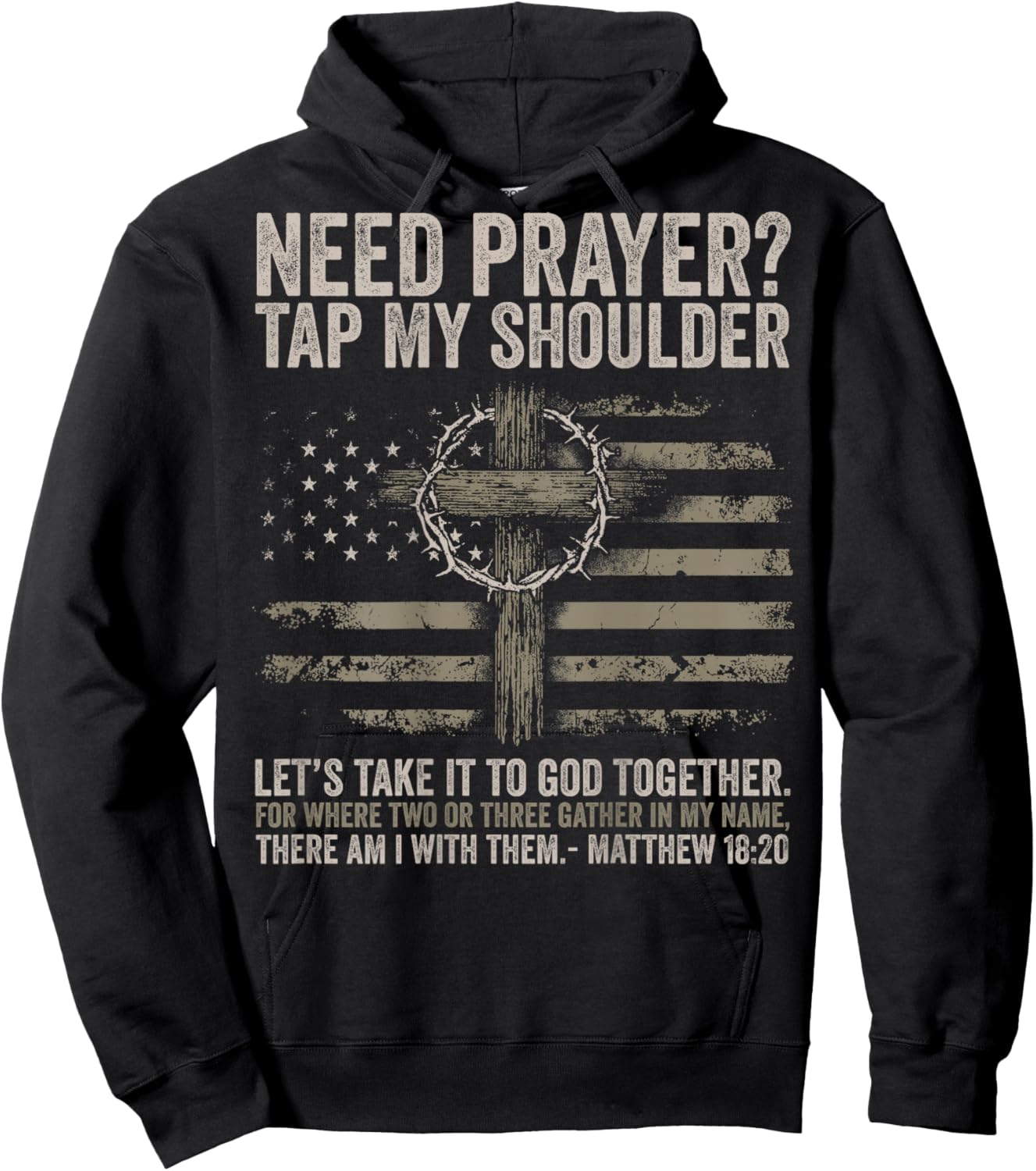 Need Prayer Tap My Shoulder Bible Verse Christian On Back Hoodie - Hoodie | Black