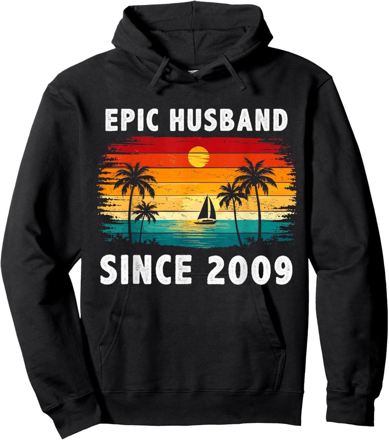 Vintage Epic Husband Since 2009 17th Wedding Anniversary Hoodie - Hoodie | Black
