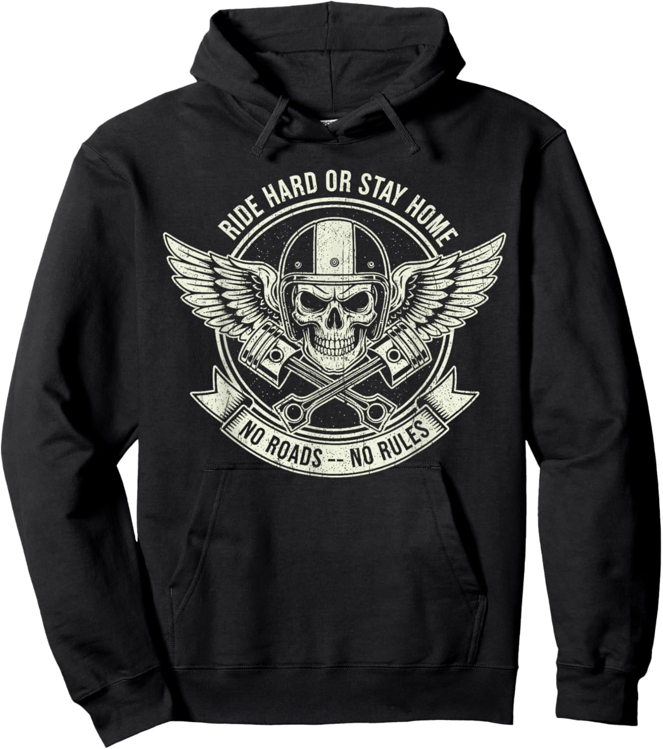 Vintage Motorcycle Riders Funny Men Women Biker Motorcycle Hoodie - Hoodie | Black
