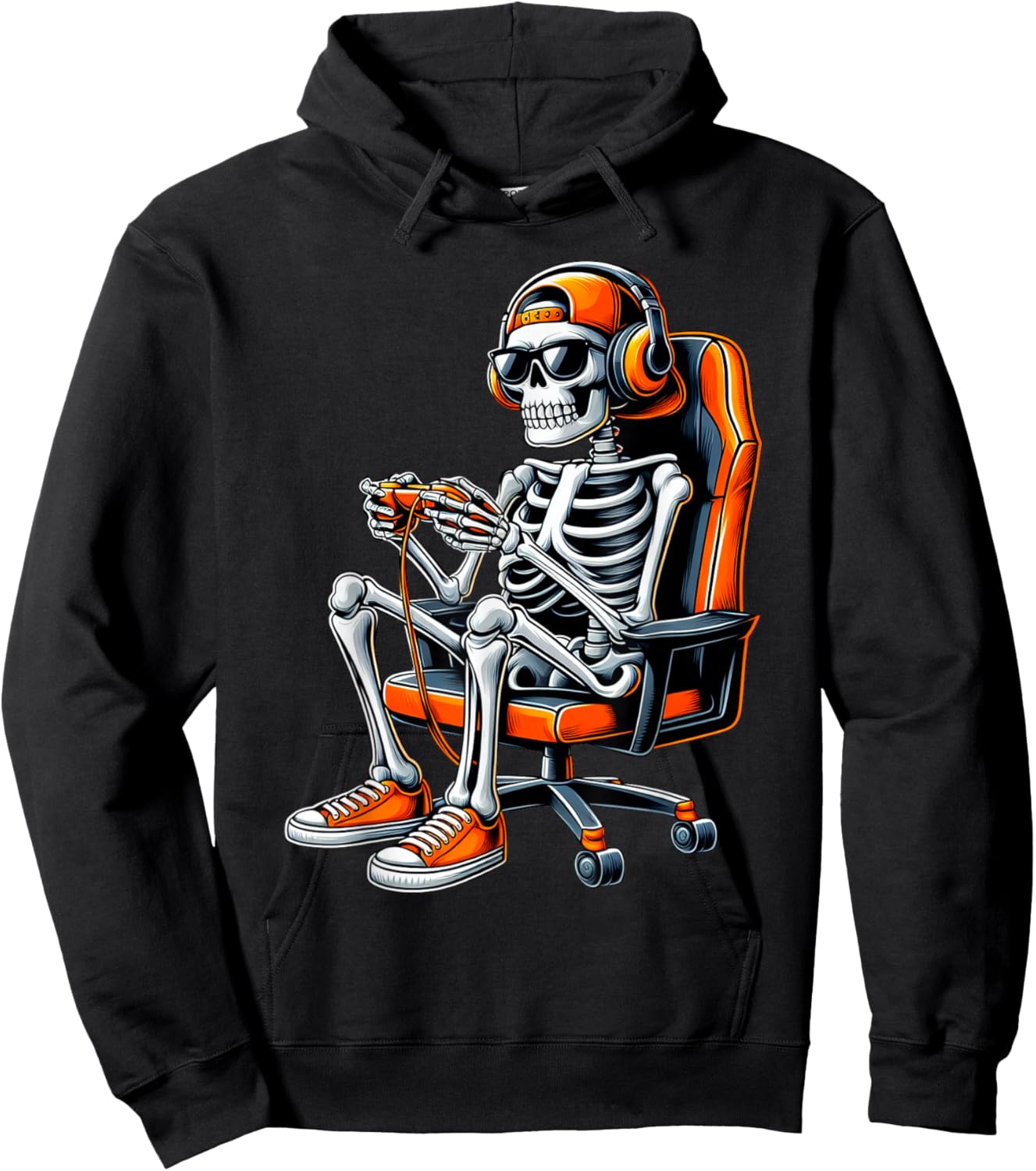 Halloween Skeleton Gamer Video Gaming Boys Men Kids Gamer Hoodie - Hoodie | Black