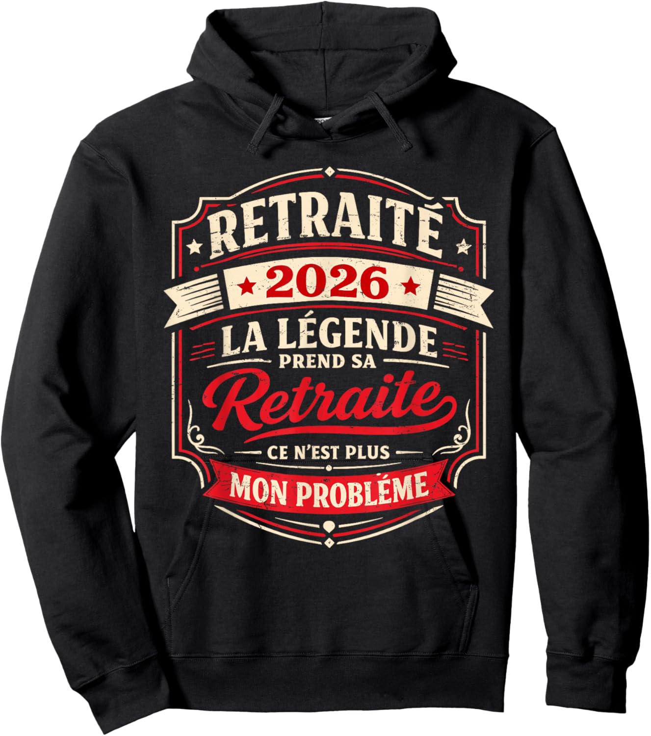 Retraité 2026 Homme Depart Retraite Humouristique Hoodie - Hoodie | Black
