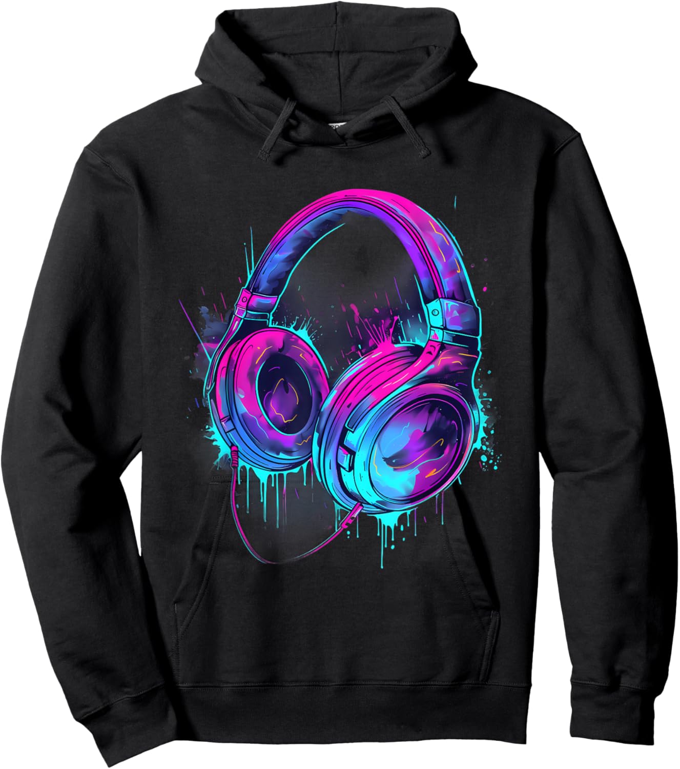 Headphones Music DJ Music Lover Music Headphones EDM Splash Hoodie - Hoodie | Black