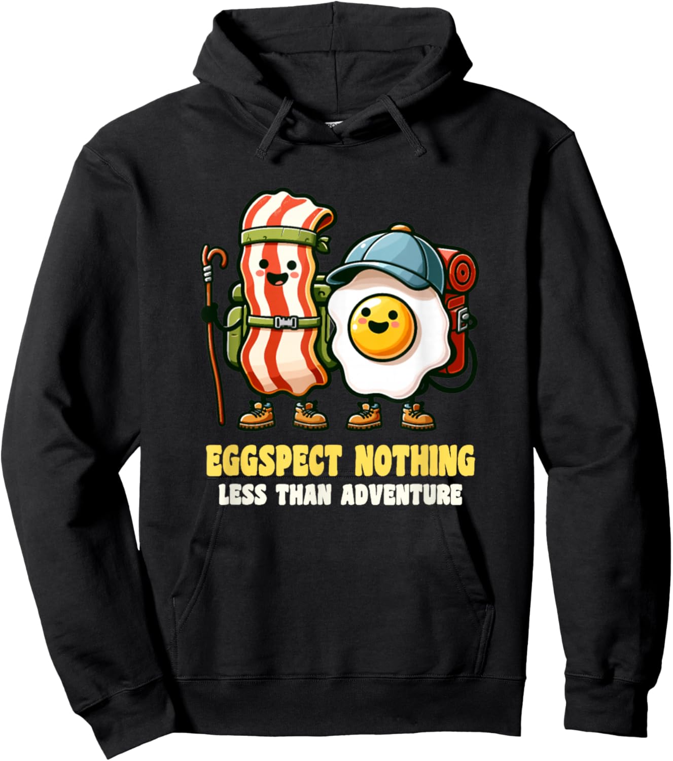 Bacon Egg And Cheese Funny Breakfast Eggspect Hoodie - Hoodie | Black