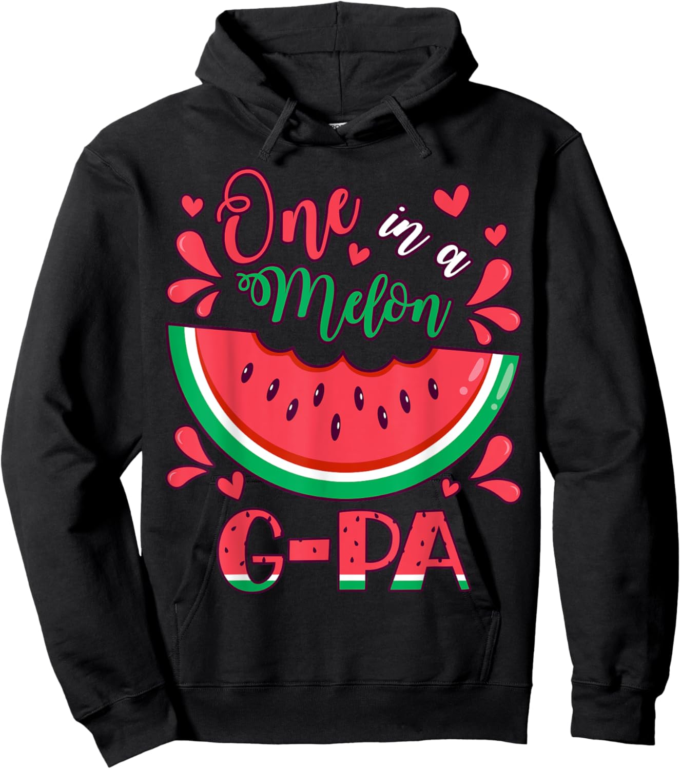 One in a Melon G-Pa Birthday Party Matching Family Group Hoodie - Hoodie | Black