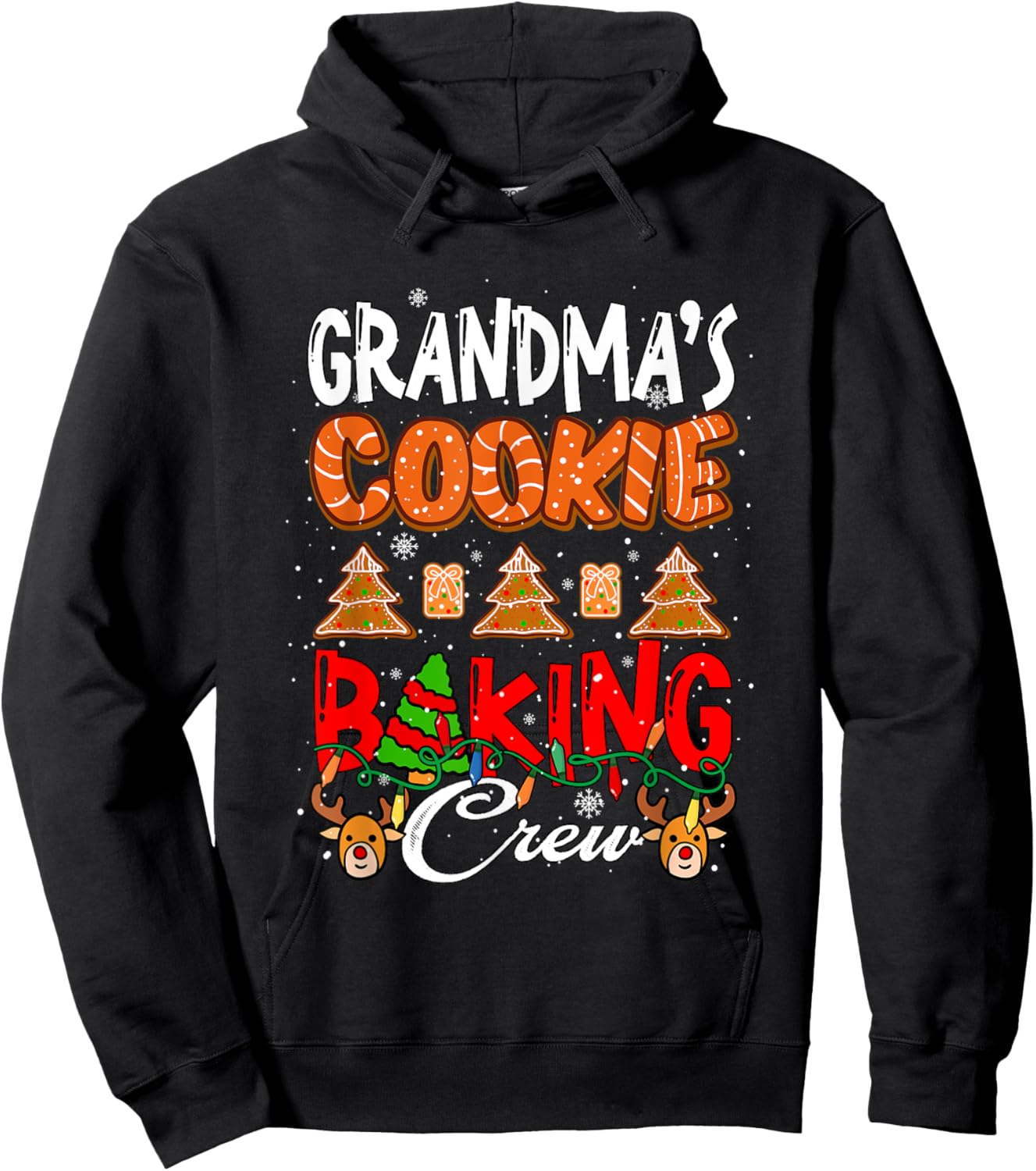 Grandma's Xmas Cookie Baking Crew Funny Baker Team Lover Hoodie - Hoodie | Black