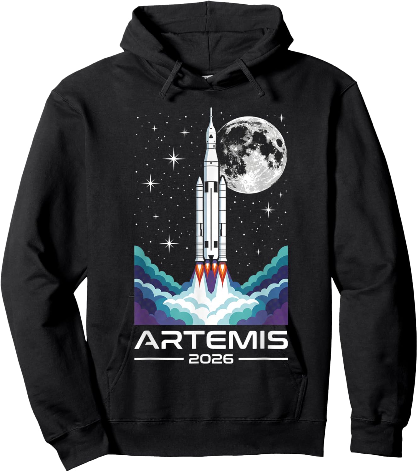 Artemis II Back to the Moon Lunar Mission Hoodie - Hoodie | Black