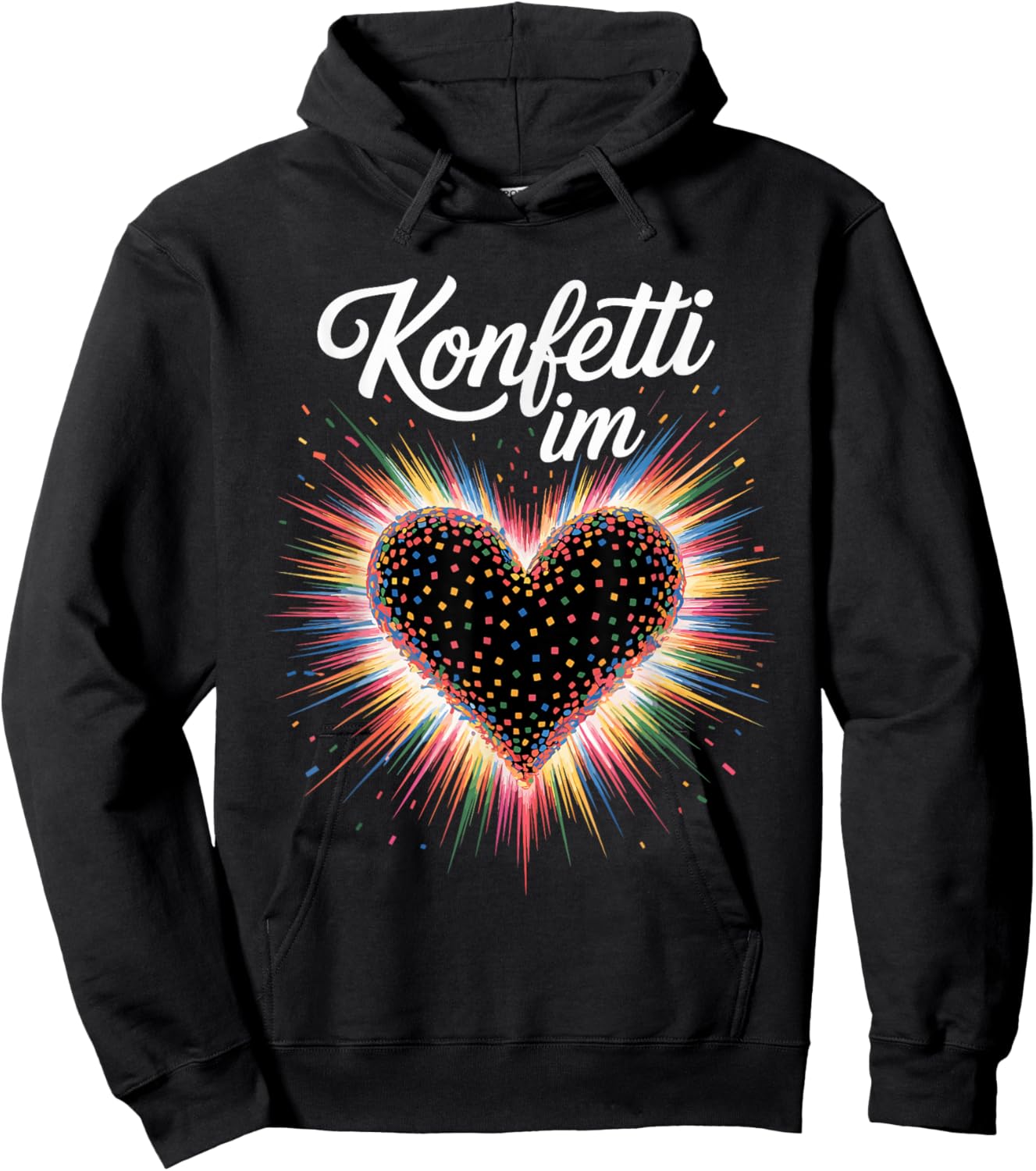 Confetti in the Heart Carnival Costume Women's Fancy Dress Outfit Hoodie - Hoodie | Black