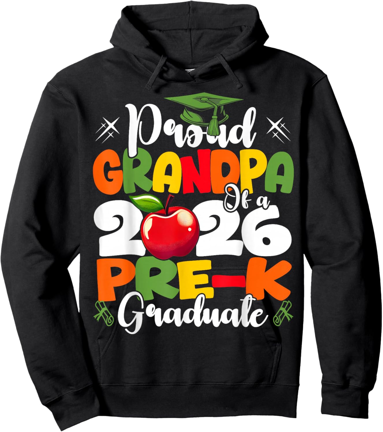 Proud Grandpa of 2026 Pre-K Graduate Fathers Day Graduation Hoodie - Hoodie | Black