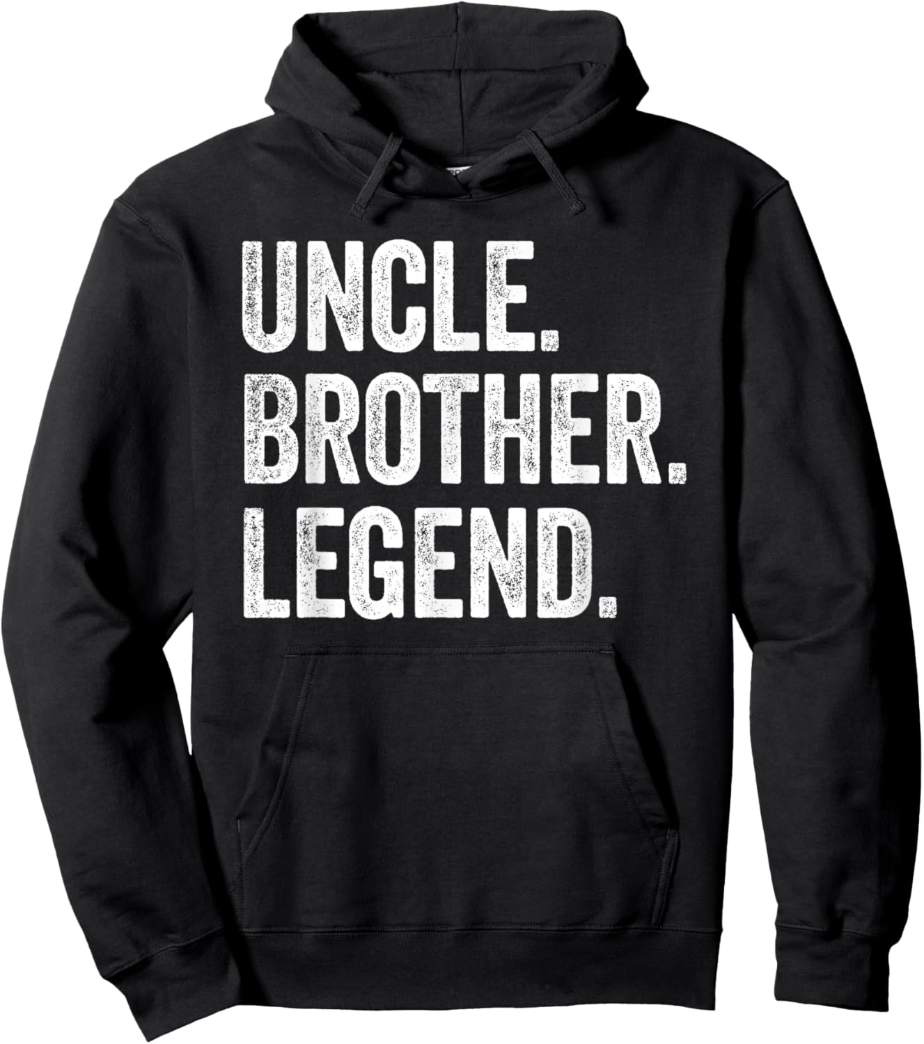 Uncle Brother Legend - Vintage Distressed Bold Uncle Graphic Hoodie - Hoodie | Black