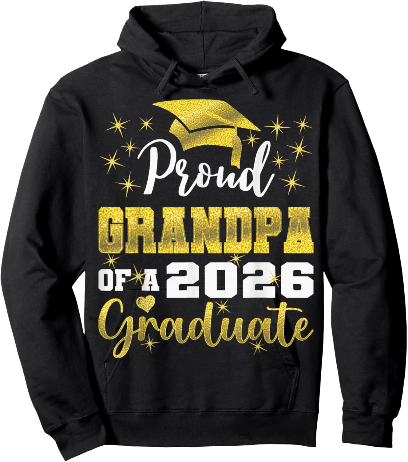Super Proud Grandpa of 2026 Graduate Graduation Family Hoodie - Hoodie | Black