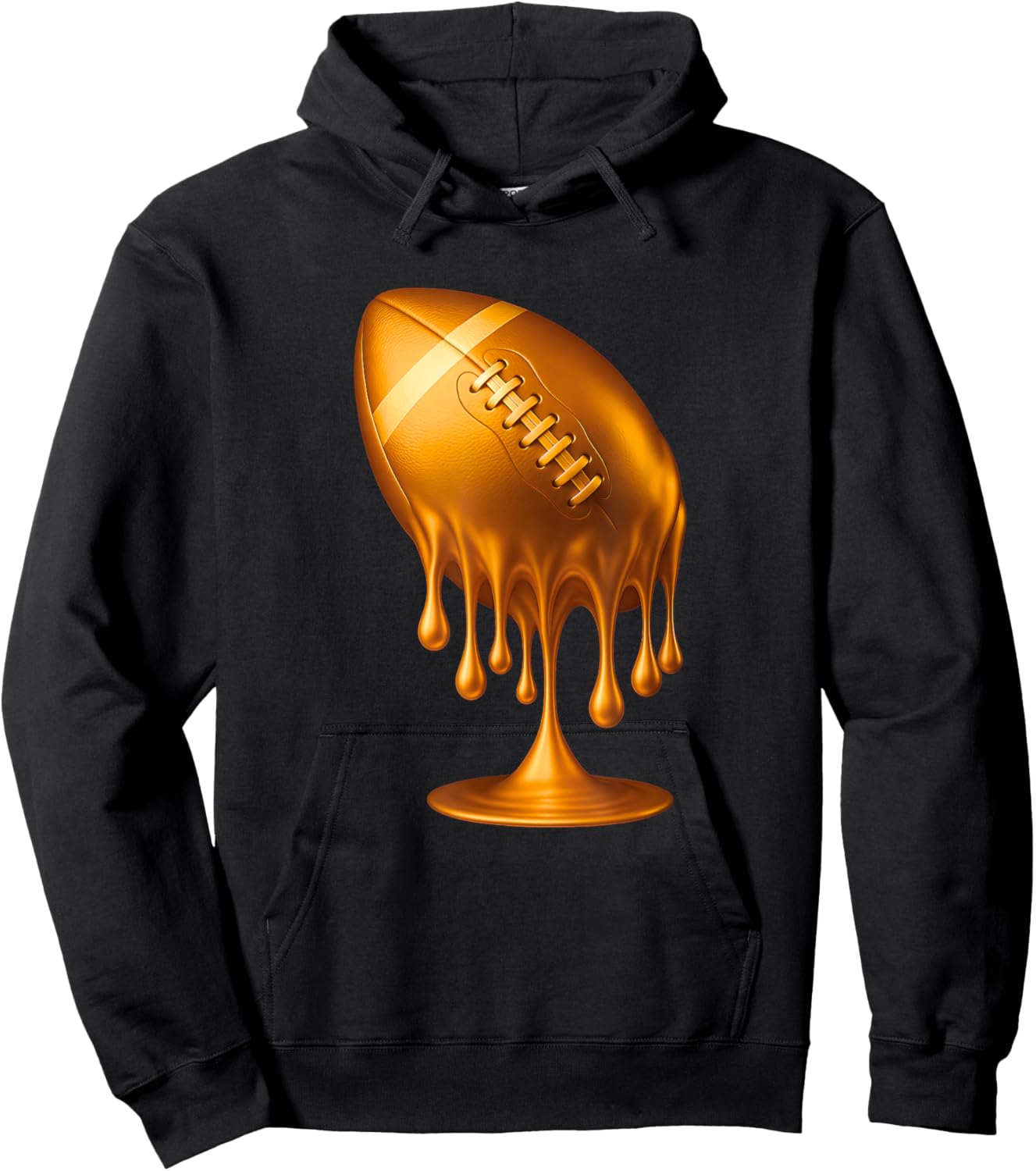 Gold Drip Football Touchdown Player Fans Game Day Tailgate Hoodie - Hoodie | Black