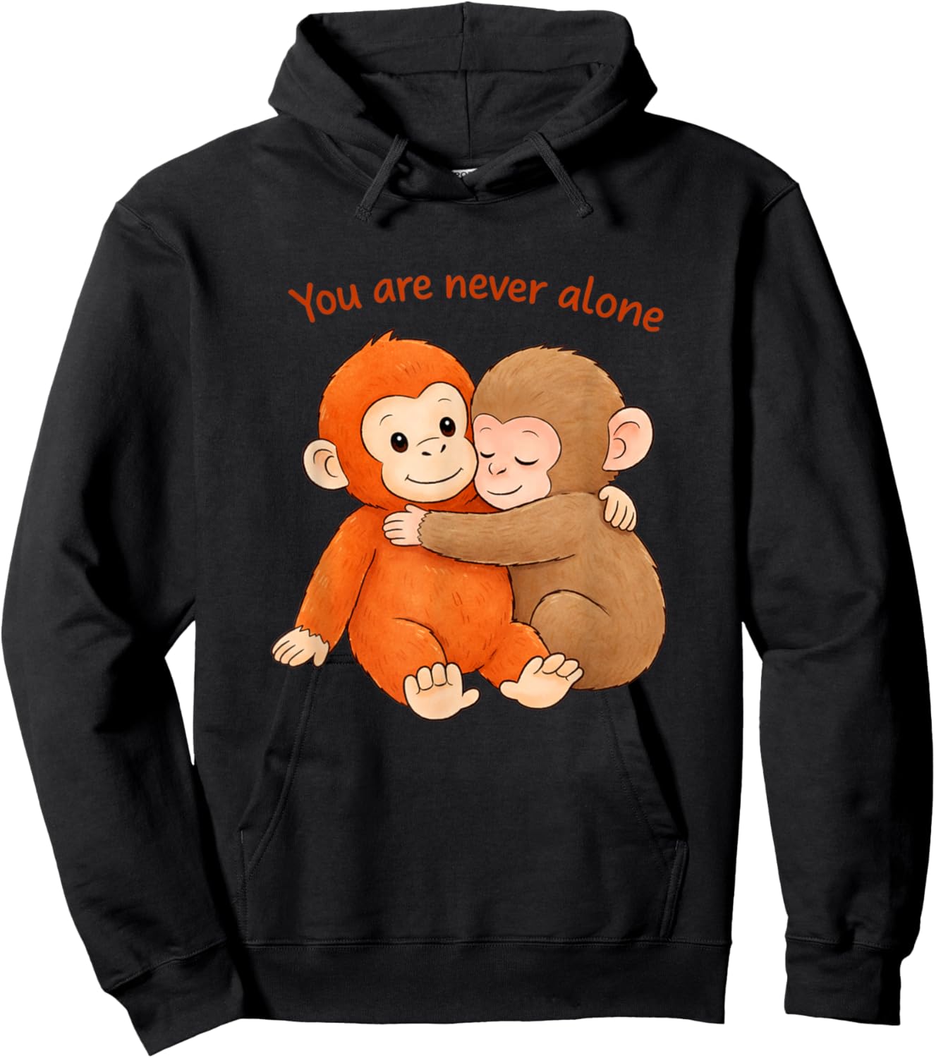 You are Never Alone Baby Monkey Punch Team Punch Hoodie - Hoodie | Black