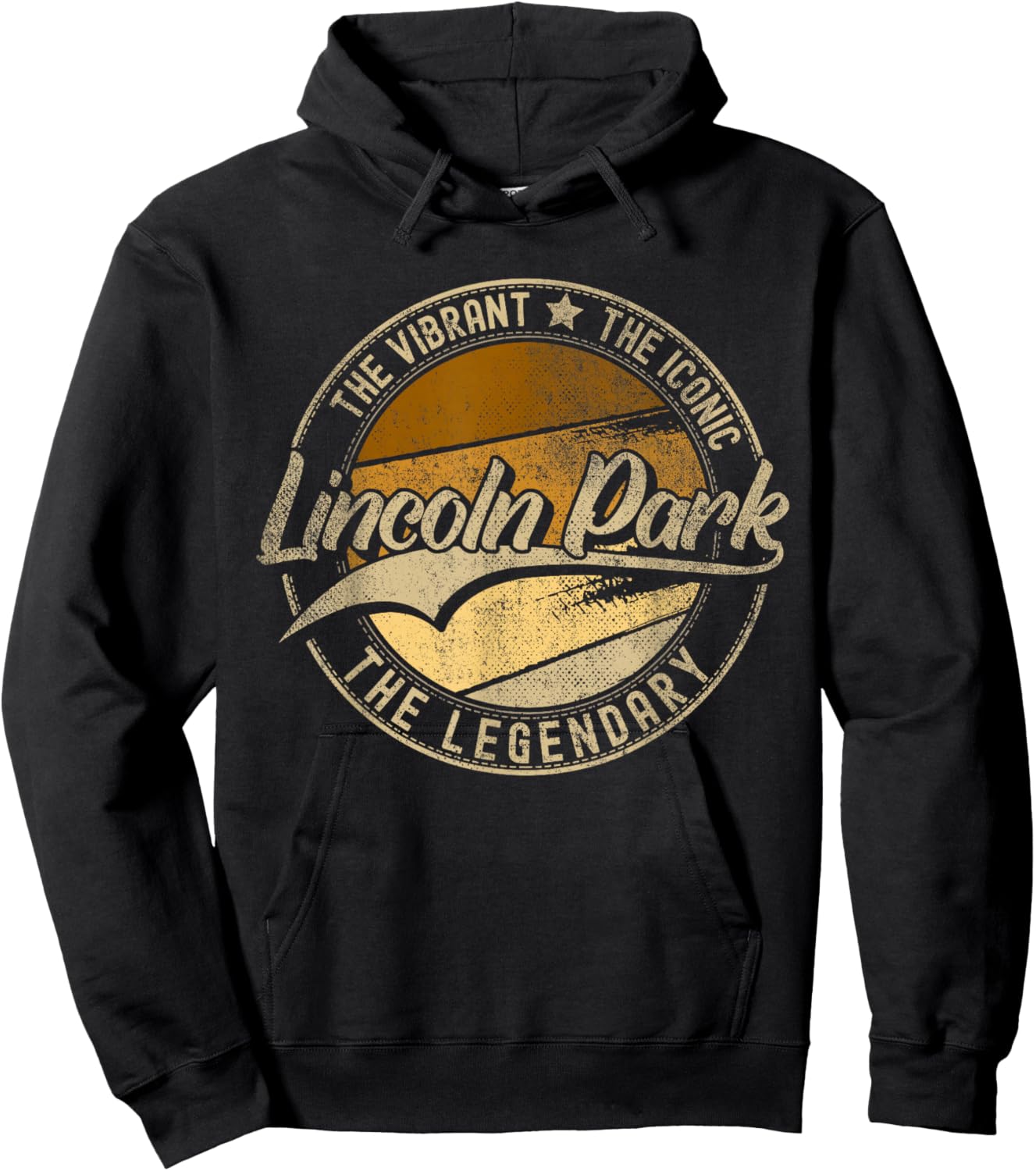 Lincoln Park MI | Michigan | Vintage Distressed Hoodie - Hoodie | Black