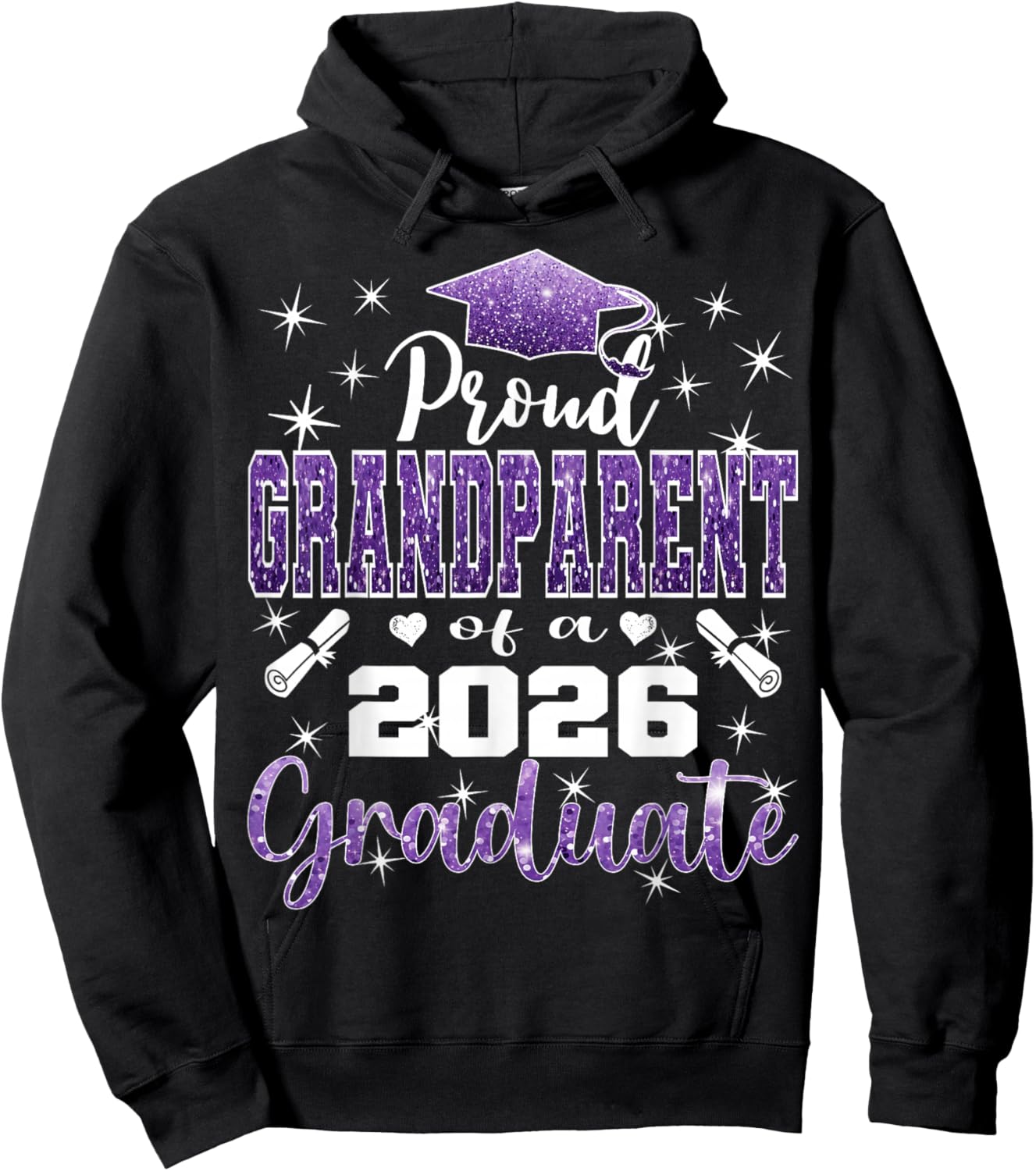 Super Proud Grandparent of 2026 Graduate Graduation Family Hoodie - Hoodie | Black
